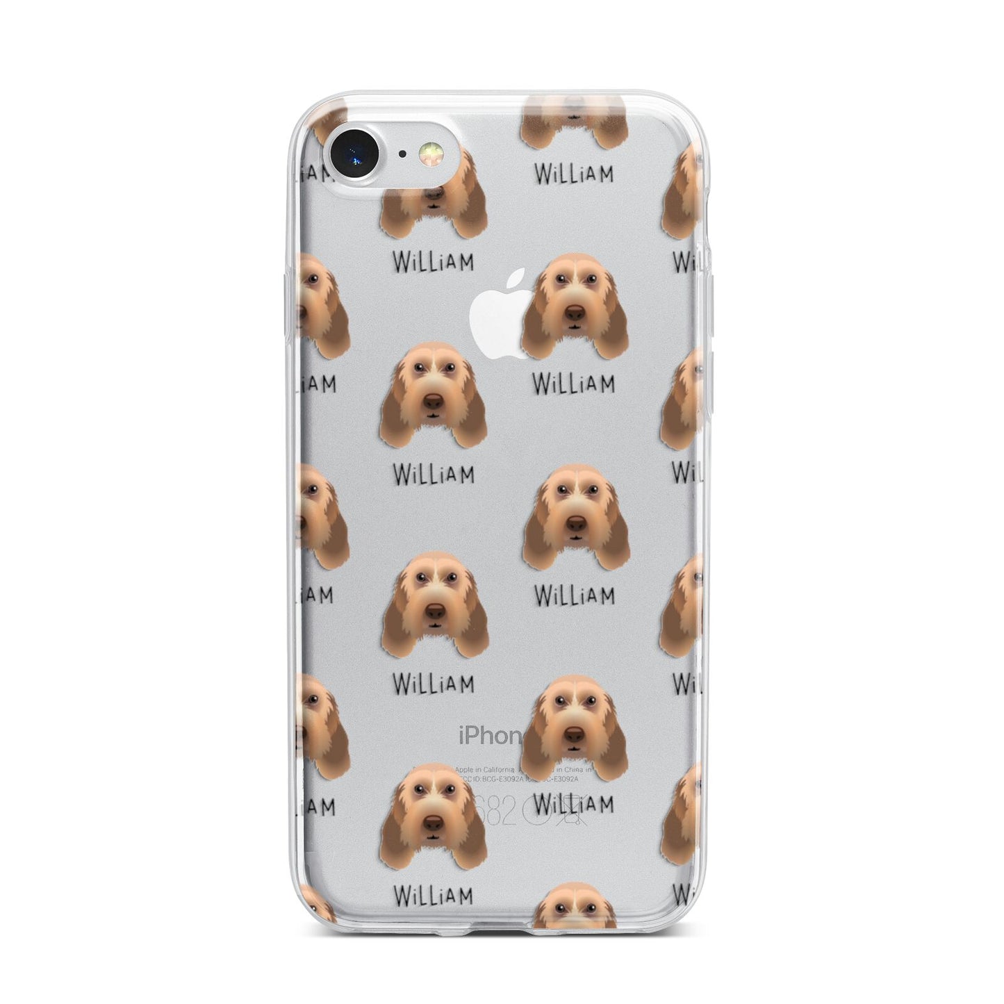 Italian Spinone Icon with Name iPhone 7 Bumper Case on Silver iPhone