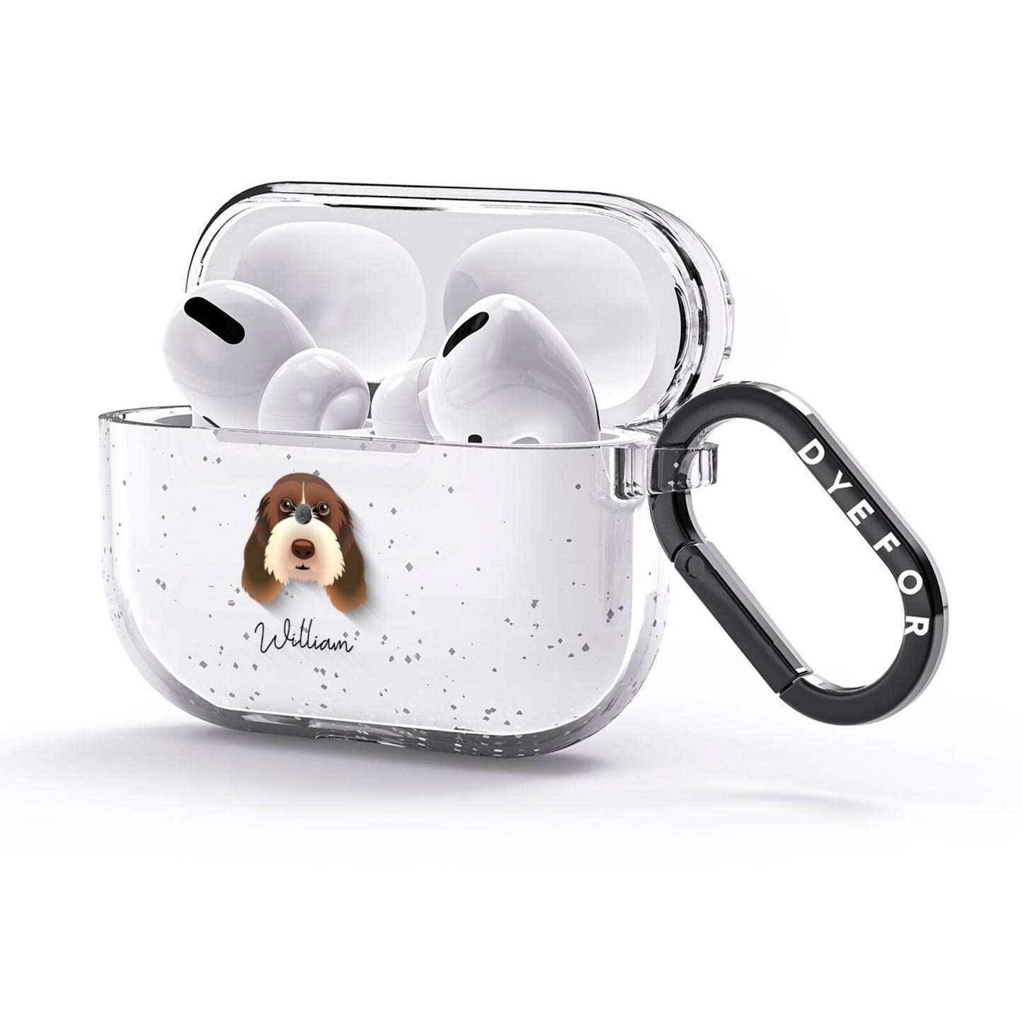 Italian Spinone Personalised AirPods Glitter Case 3rd Gen Side Image