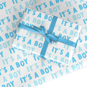Es ist ein Geschenkpapier zur Babyparty für Jungen
