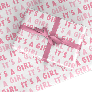 Its a Girl Baby Shower Wrapping Paper