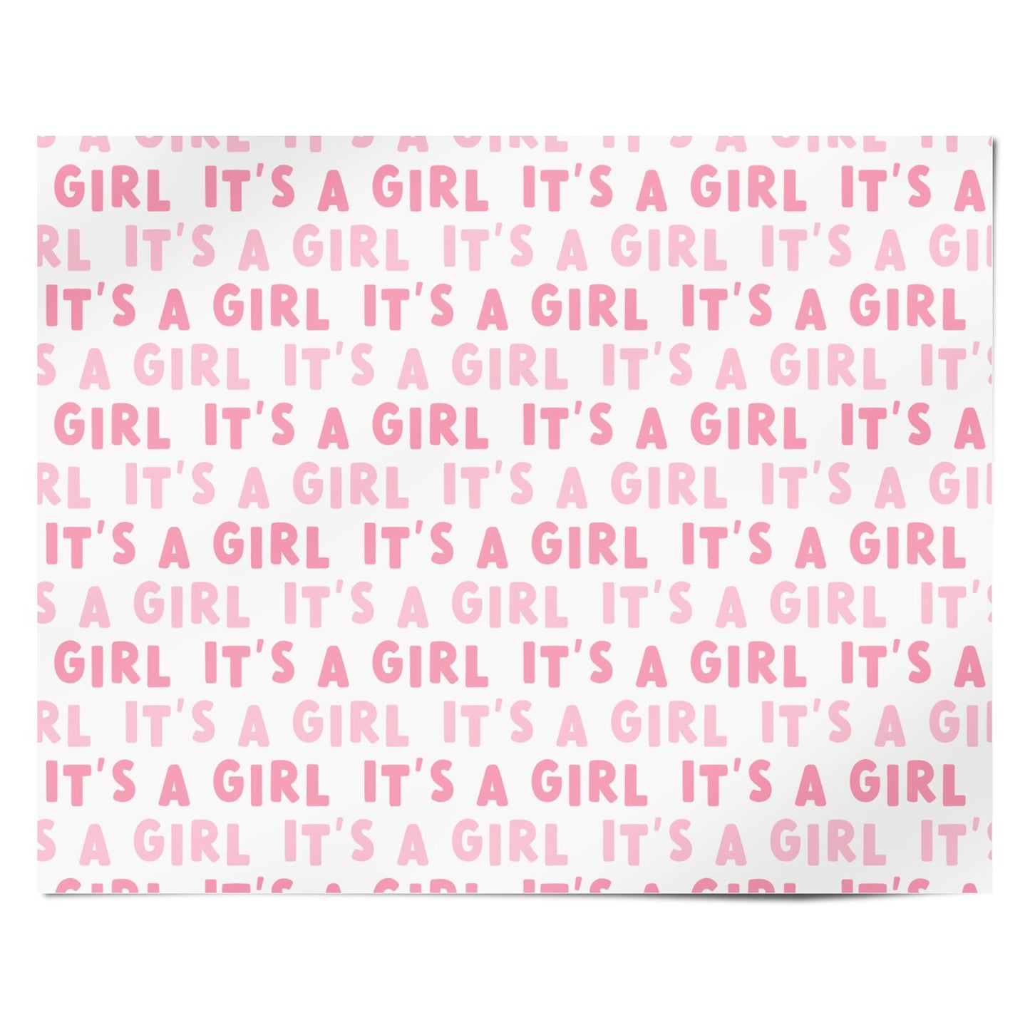 Its a Girl Baby Shower Personalised Wrapping Paper Alternative