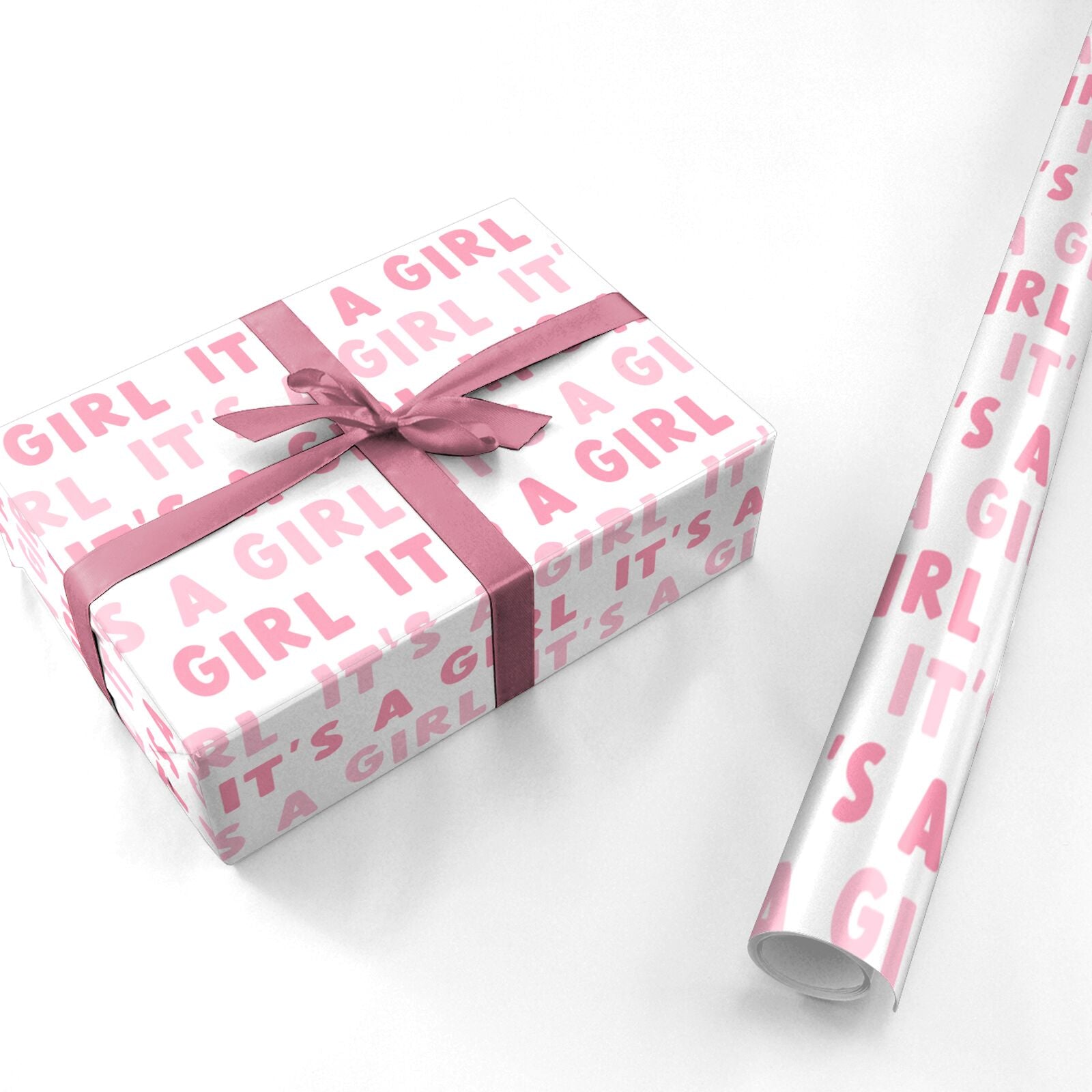 Its a Girl Baby Shower Personalised Wrapping Paper