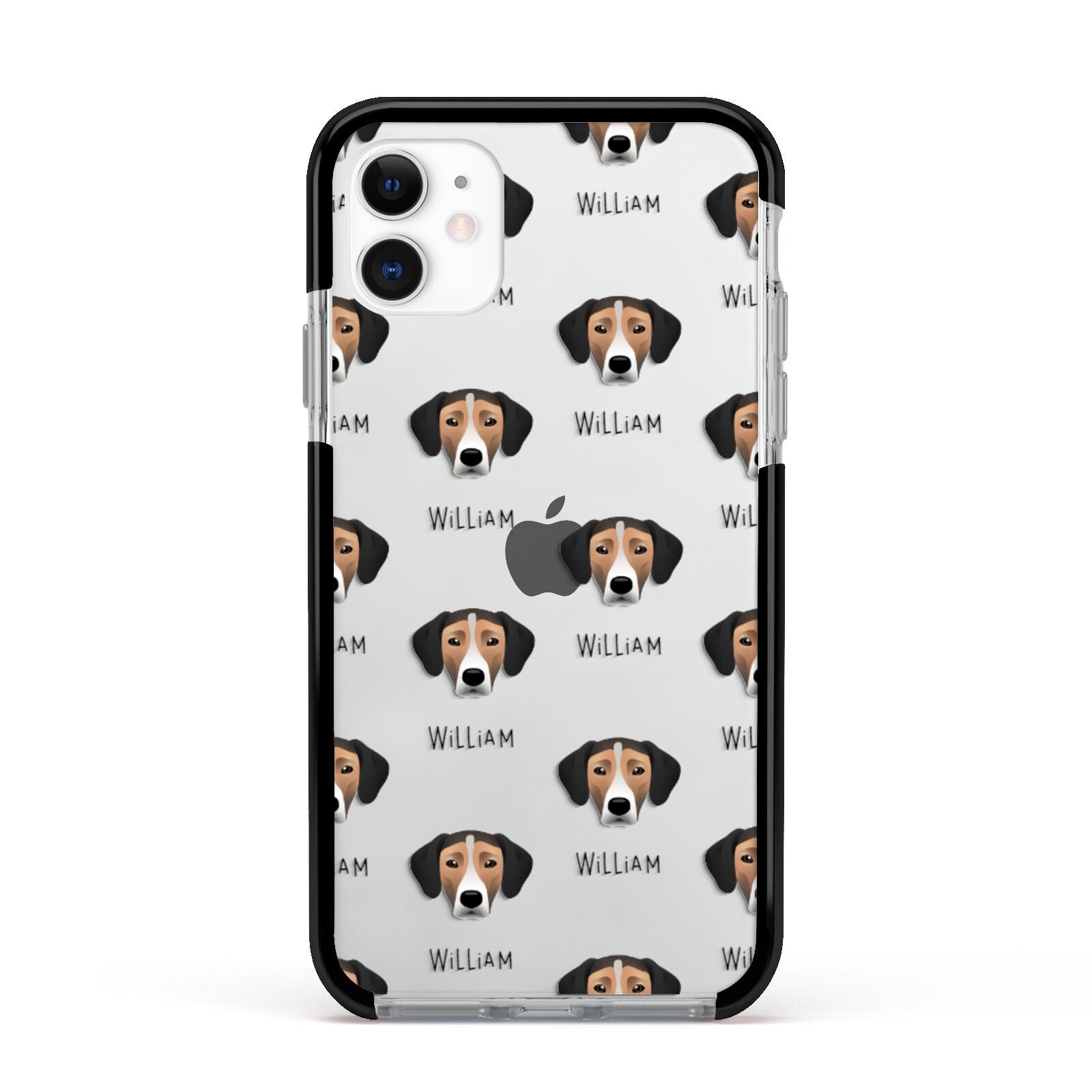 Jack A Bee Icon with Name Apple iPhone 11 in White with Black Impact Case