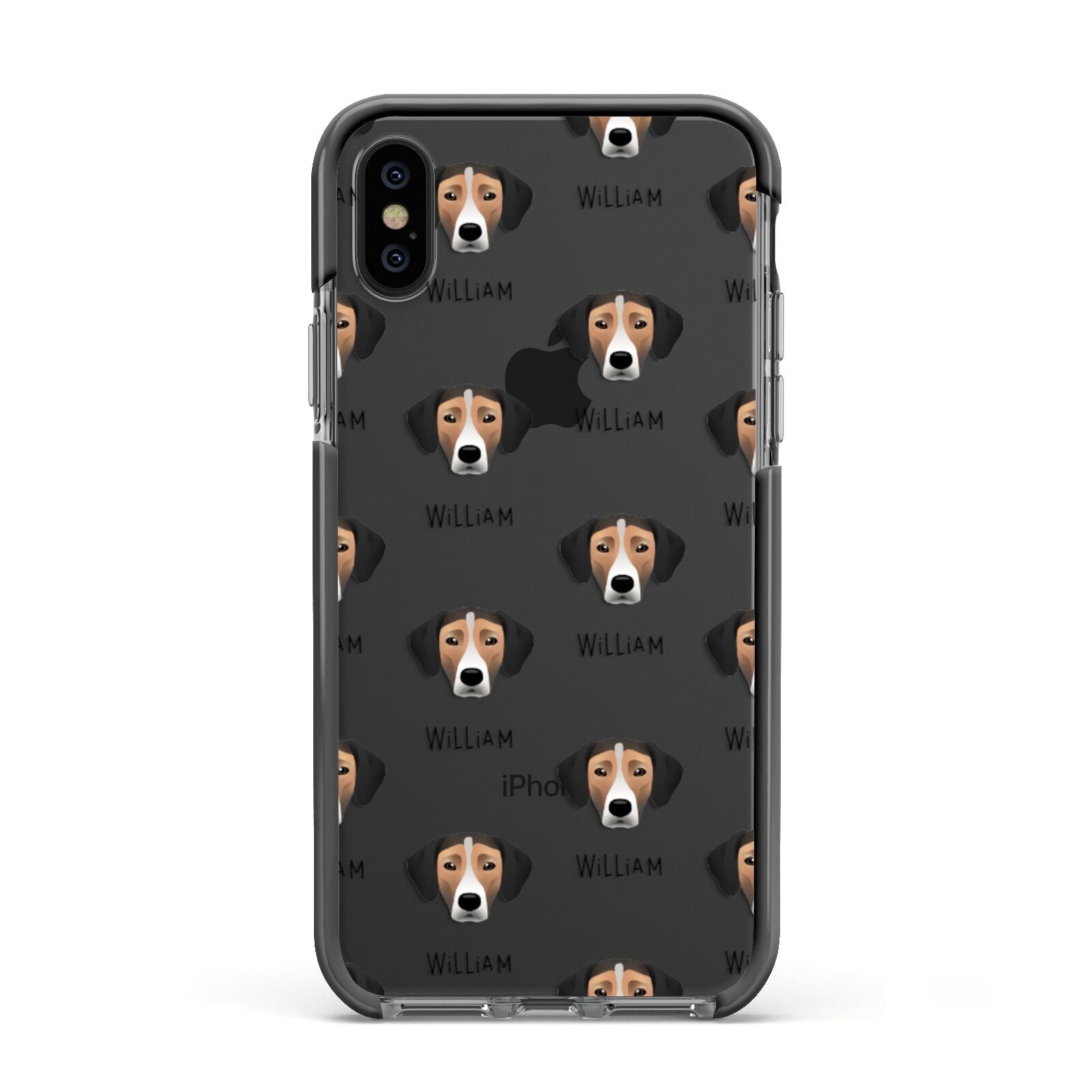 Jack A Bee Icon with Name Apple iPhone Xs Impact Case Black Edge on Black Phone