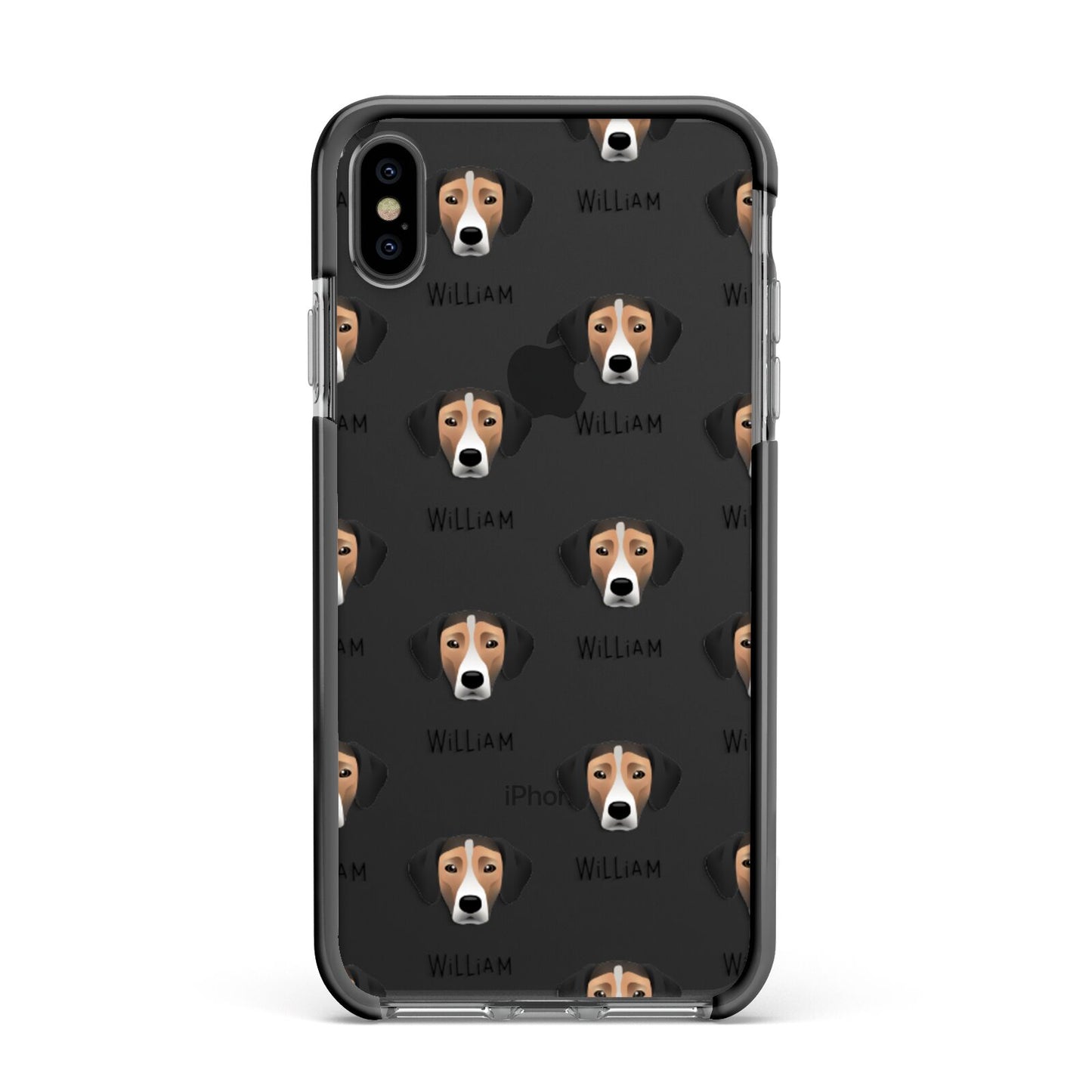 Jack A Bee Icon with Name Apple iPhone Xs Max Impact Case Black Edge on Black Phone