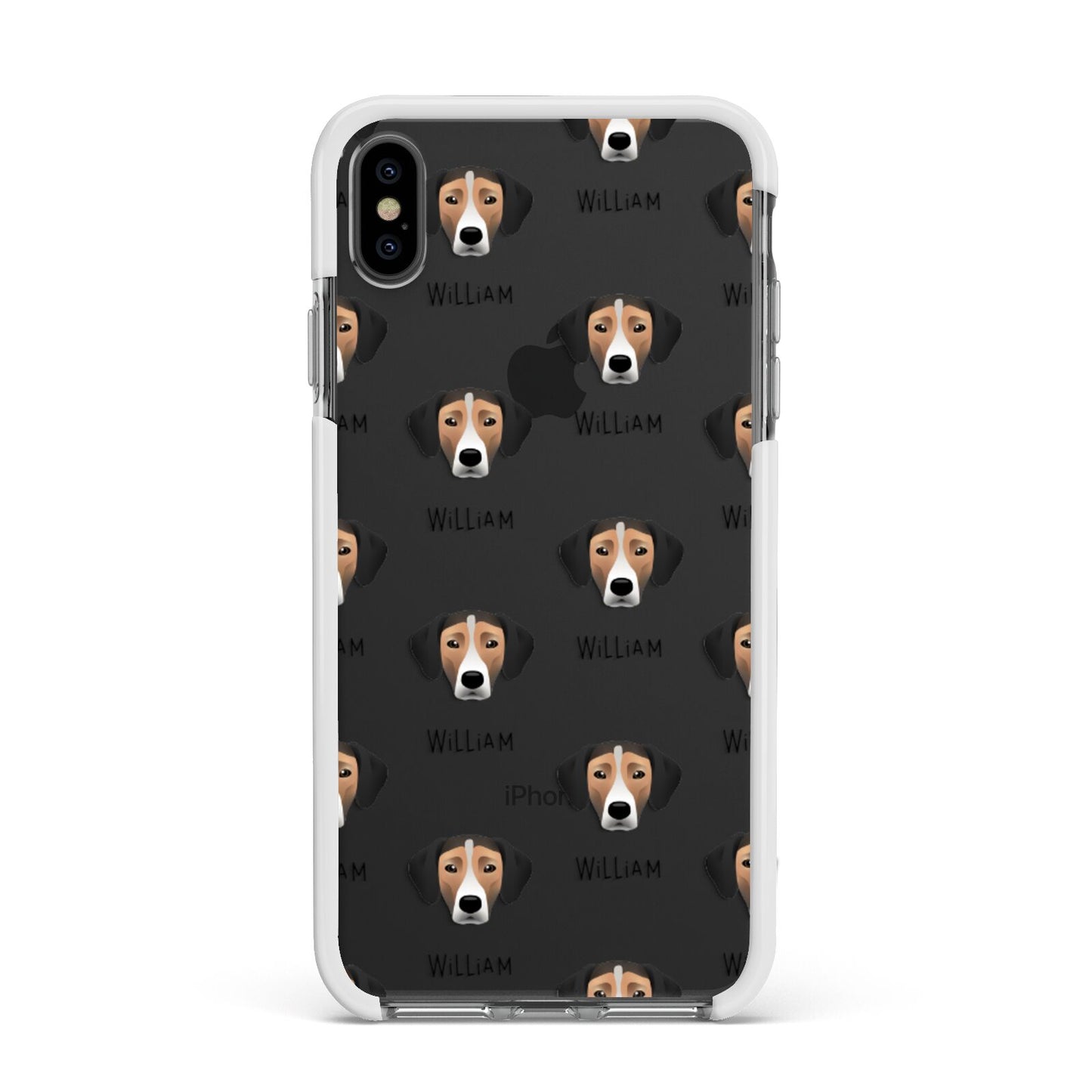 Jack A Bee Icon with Name Apple iPhone Xs Max Impact Case White Edge on Black Phone