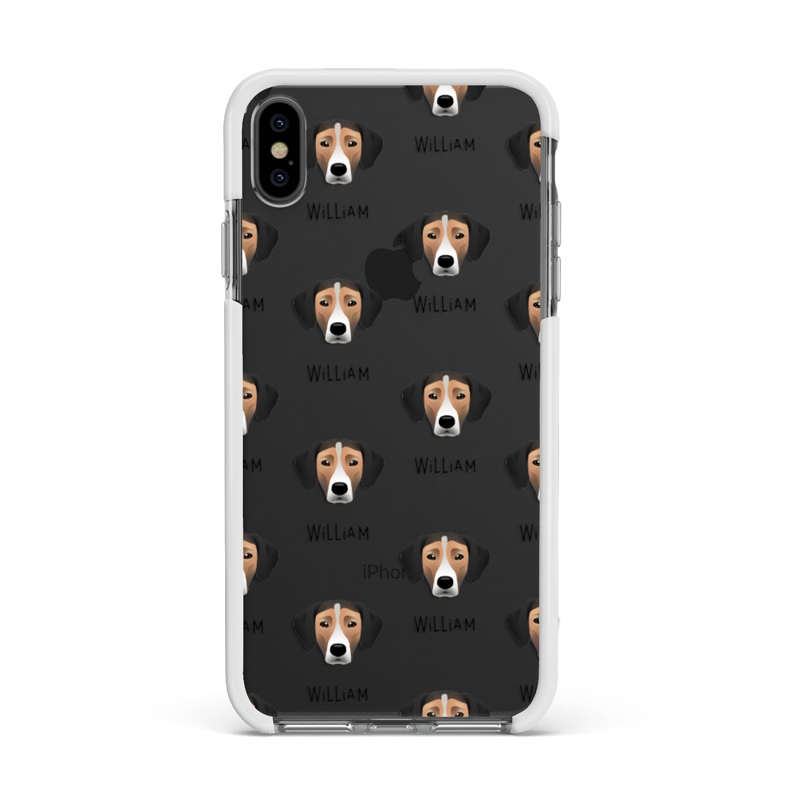Jack A Bee Icon with Name Apple iPhone Xs Max Impact Case White Edge on Black Phone