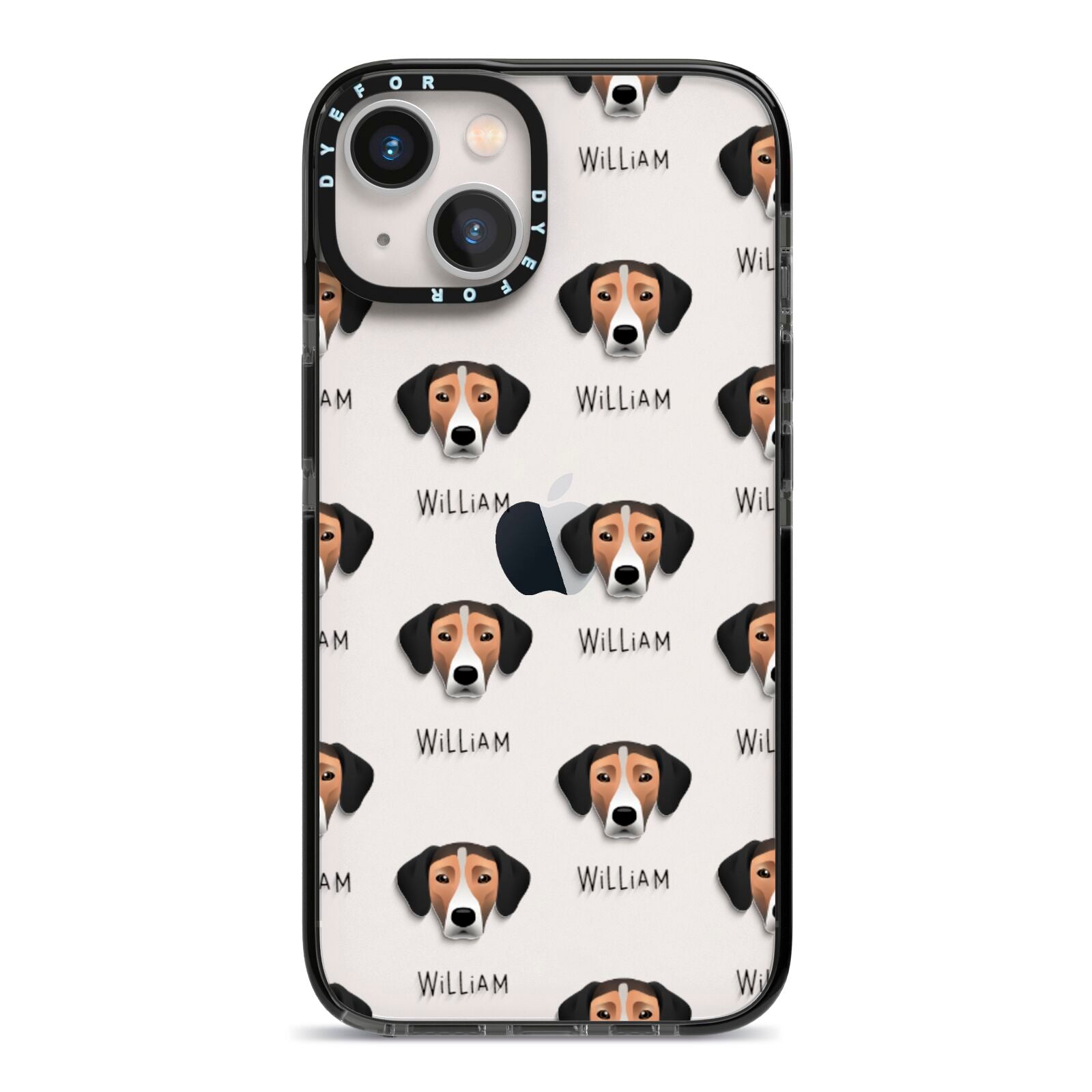 Jack A Bee Icon with Name iPhone 13 Black Impact Case on Silver phone