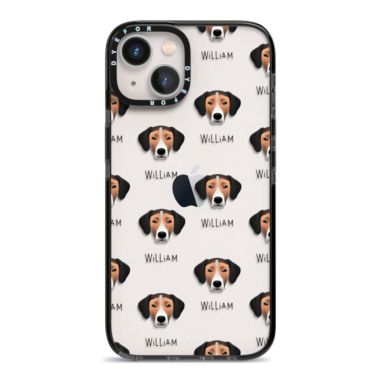 Jack A Bee Icon with Name iPhone 13 Black Impact Case on Silver phone