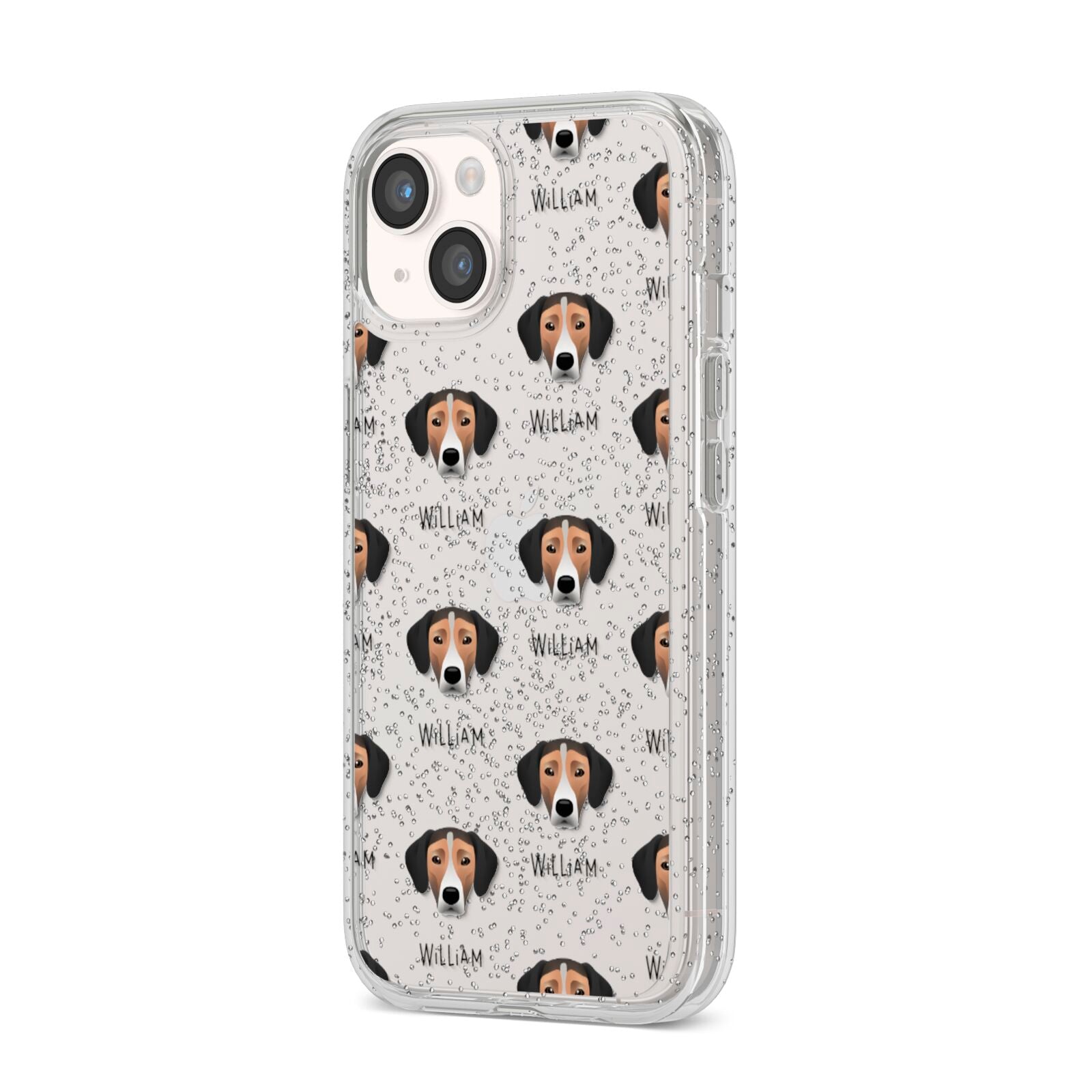 Jack A Bee Icon with Name iPhone 14 Glitter Tough Case Starlight Angled Image