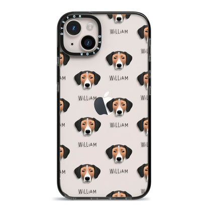 Jack A Bee Icon with Name iPhone 14 Plus Black Impact Case on Silver phone
