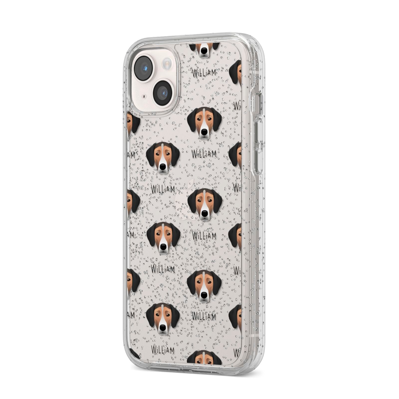 Jack A Bee Icon with Name iPhone 14 Plus Glitter Tough Case Starlight Angled Image