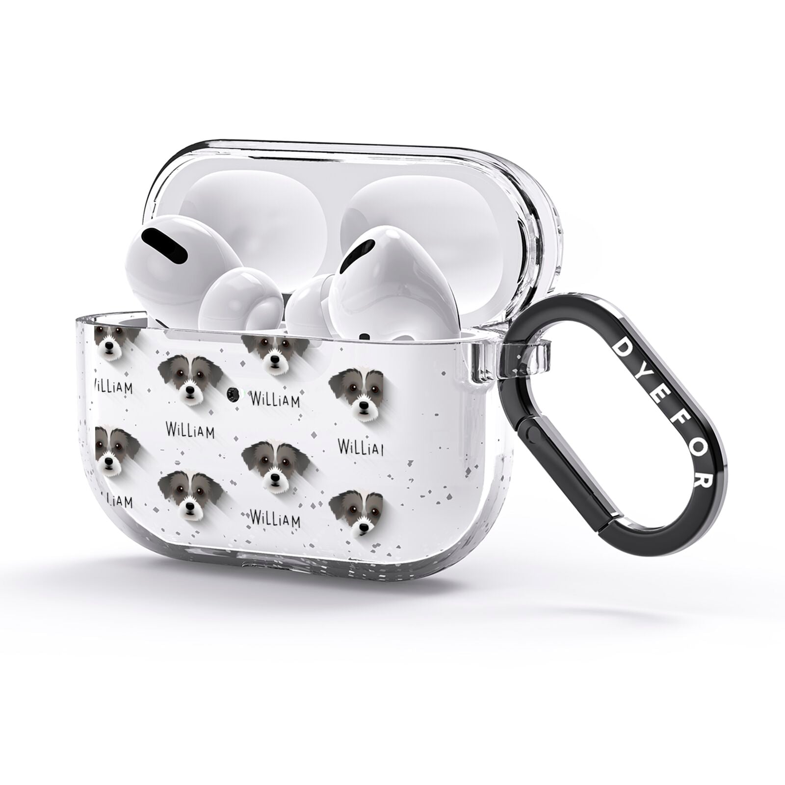 Jack A Poo Icon with Name AirPods Glitter Case 3rd Gen Side Image