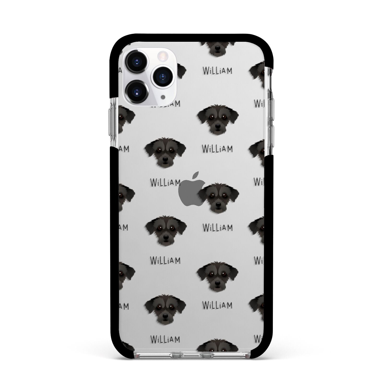 Jack A Poo Icon with Name Apple iPhone 11 Pro Max in Silver with Black Impact Case