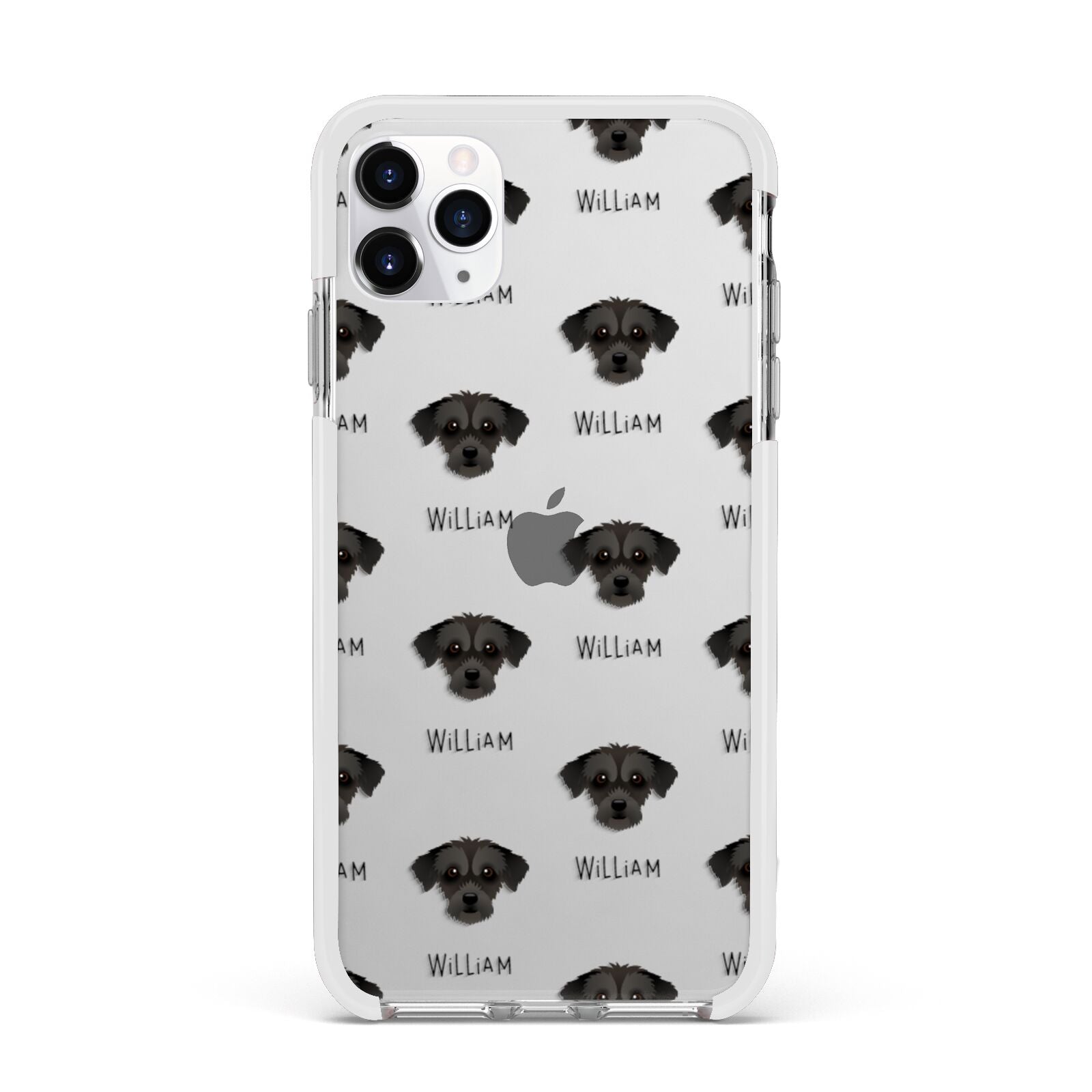 Jack A Poo Icon with Name Apple iPhone 11 Pro Max in Silver with White Impact Case