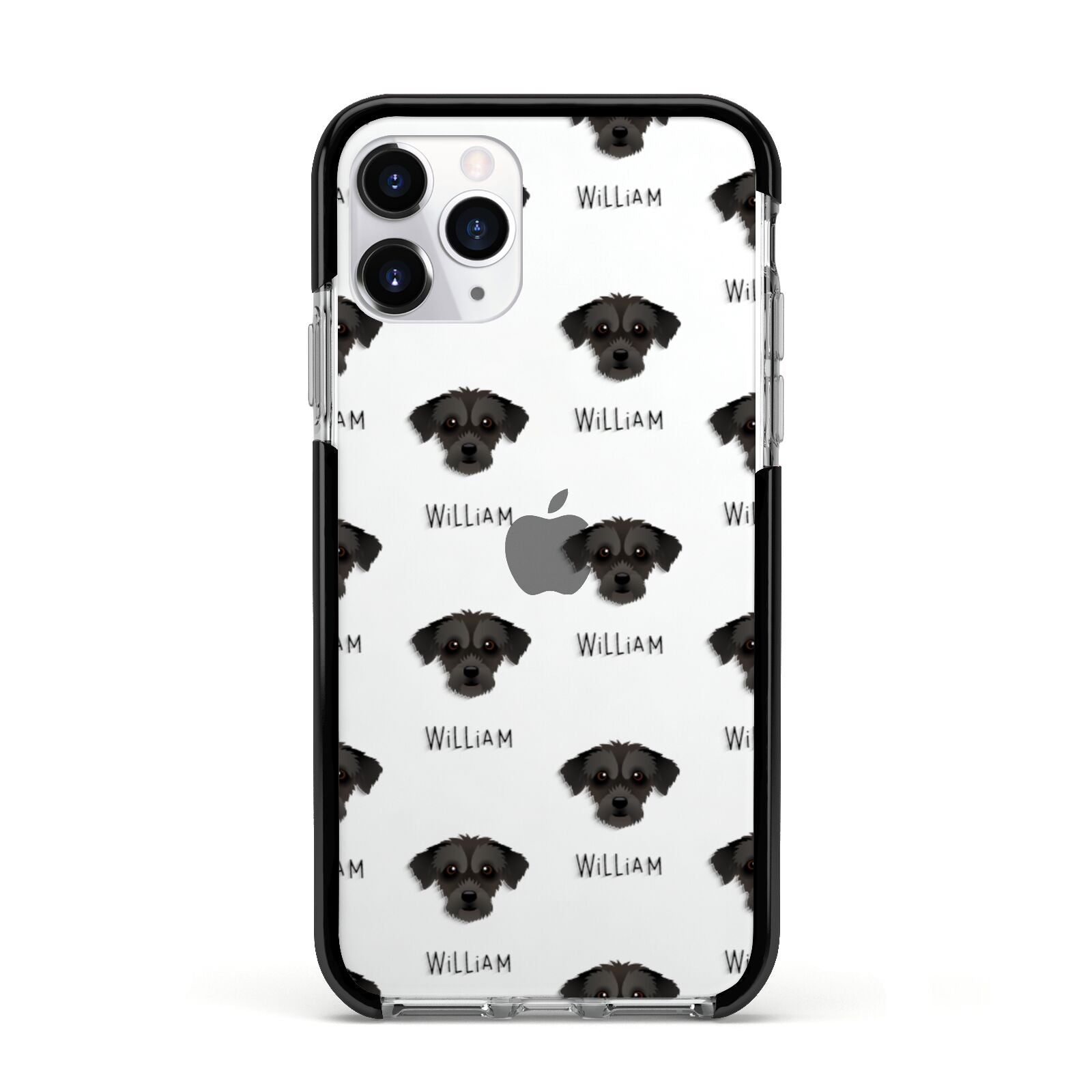 Jack A Poo Icon with Name Apple iPhone 11 Pro in Silver with Black Impact Case