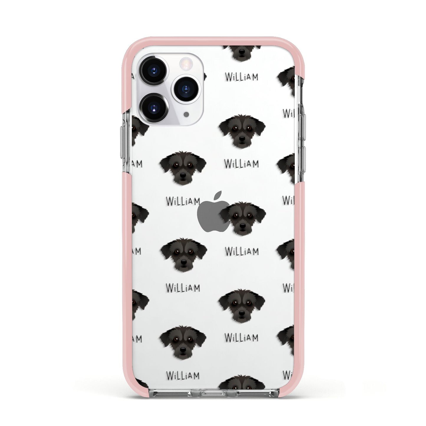 Jack A Poo Icon with Name Apple iPhone 11 Pro in Silver with Pink Impact Case