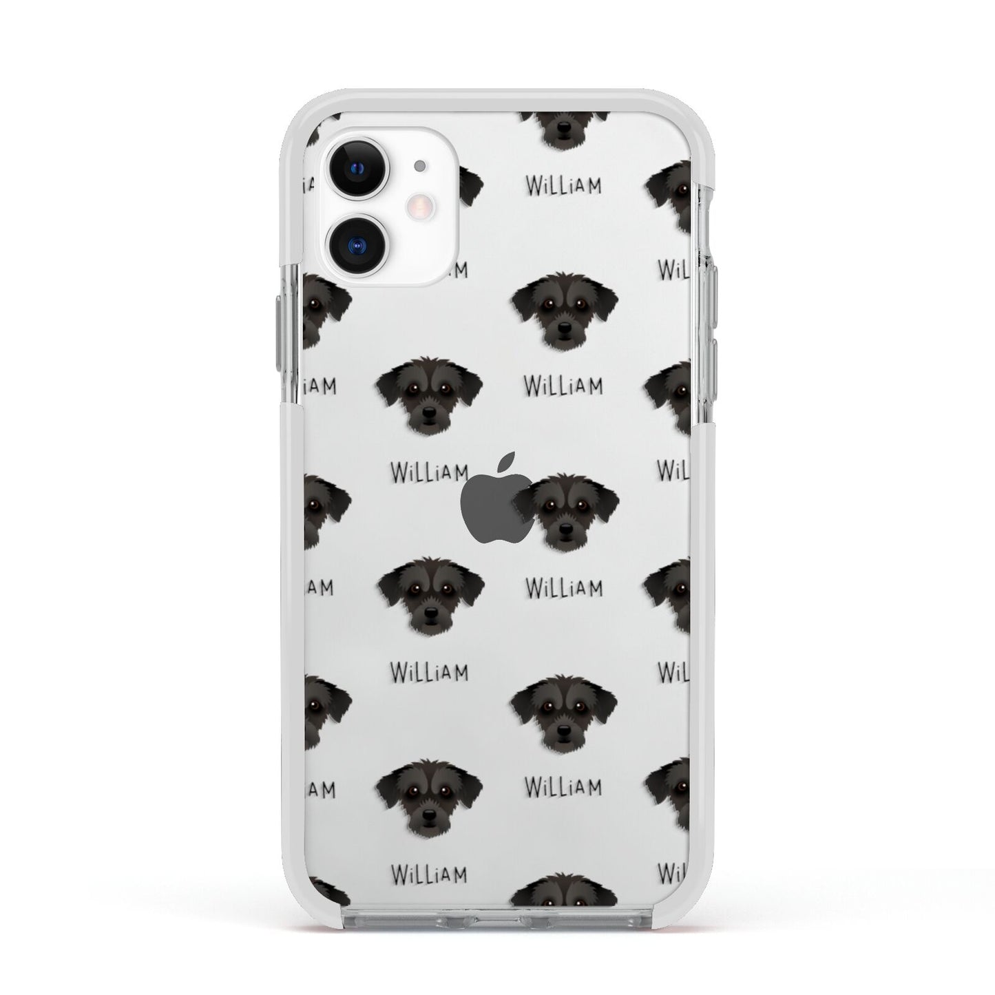 Jack A Poo Icon with Name Apple iPhone 11 in White with White Impact Case