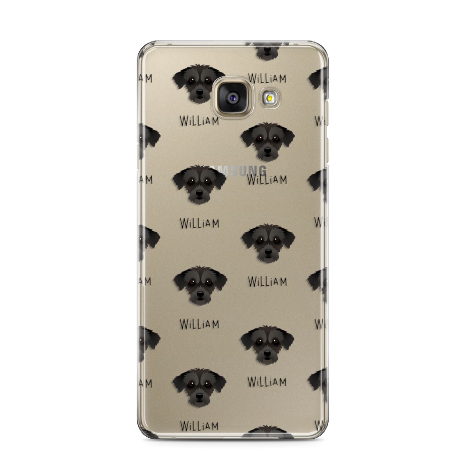 Jack A Poo Icon with Name Samsung Galaxy A3 2016 Case on gold phone