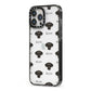 Jack A Poo Icon with Name iPhone 13 Pro Max Black Impact Case Side Angle on Silver phone