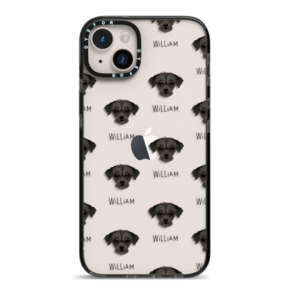 Jack A Poo Icon with Name iPhone 14 Plus Black Impact Case on Silver phone