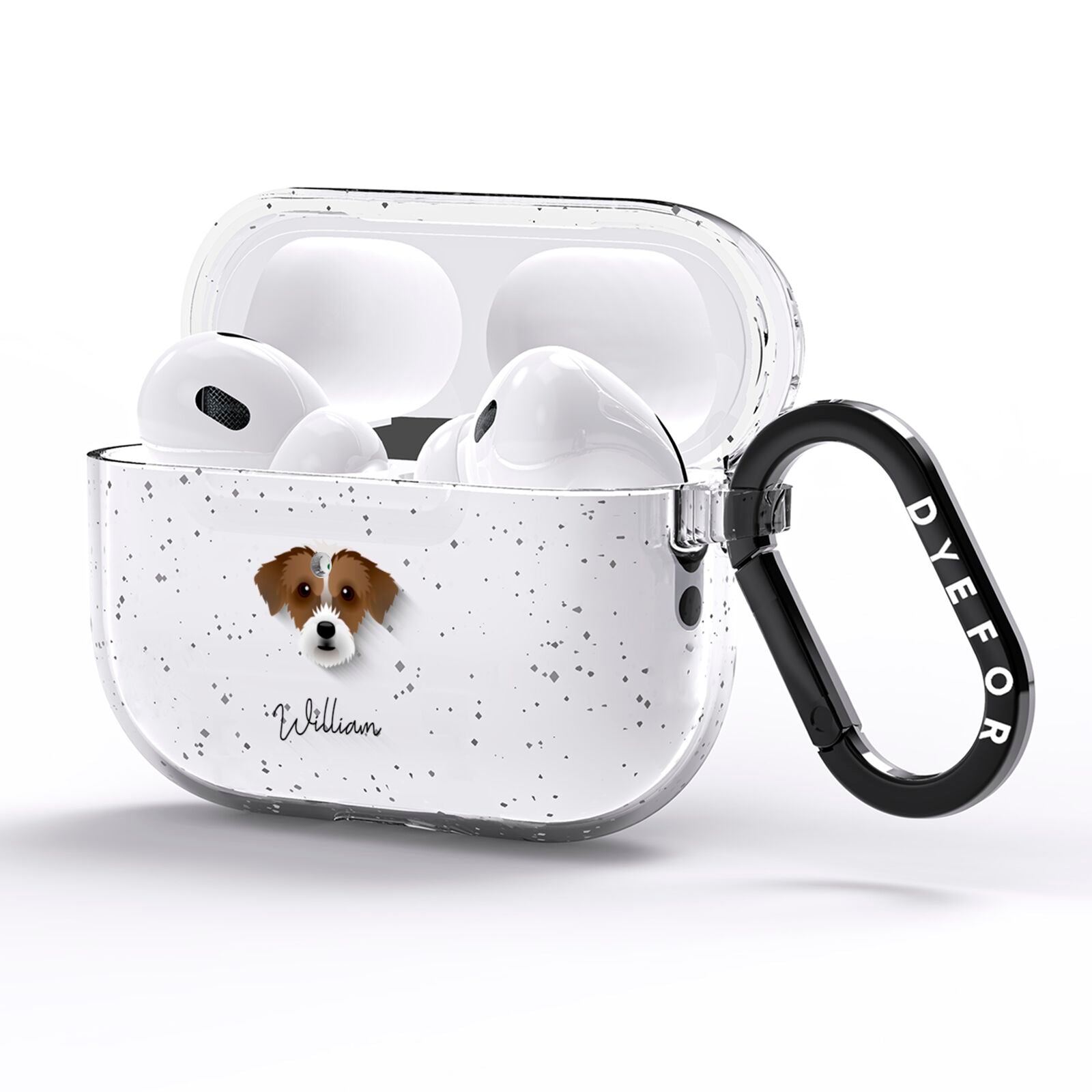 Jack A Poo Personalised AirPods Pro Glitter Case Side Image