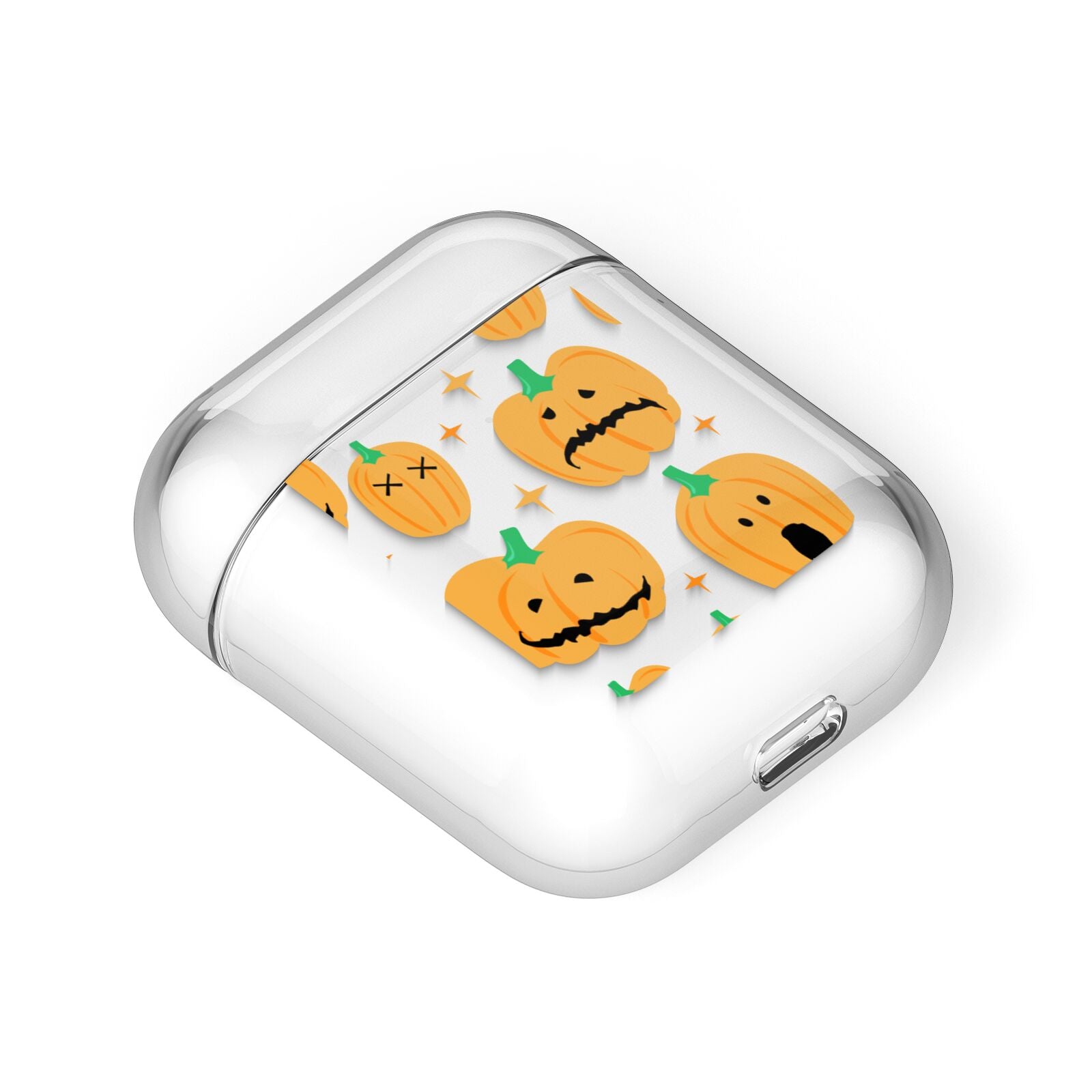 Jack O Lanterns with Transparent Background AirPods Case Laid Flat