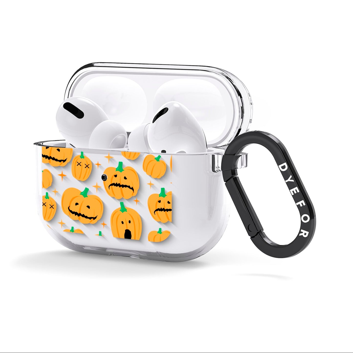 Jack O Lanterns with Transparent Background AirPods Clear Case 3rd Gen Side Image
