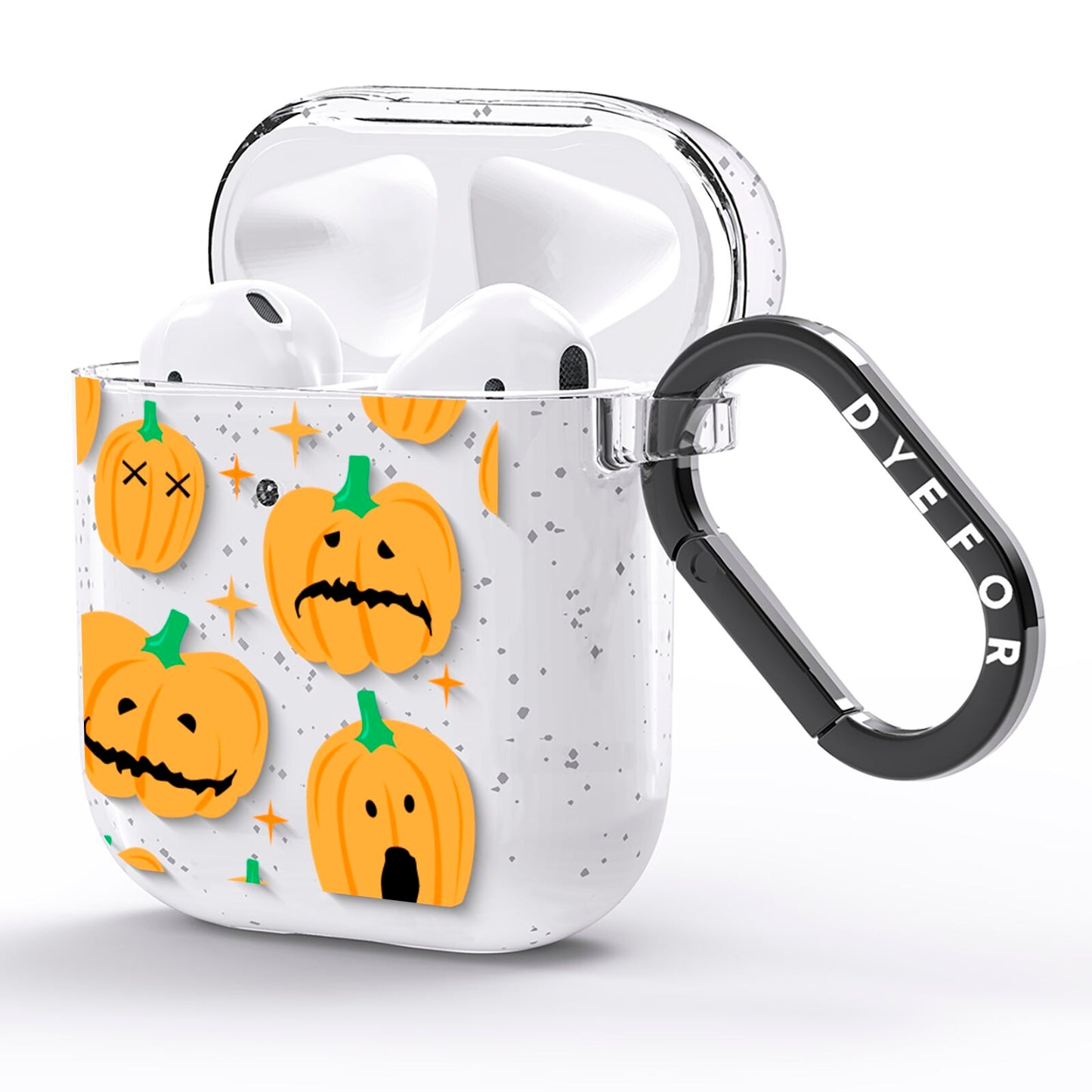 Jack O Lanterns with Transparent Background AirPods Glitter Case Side Image
