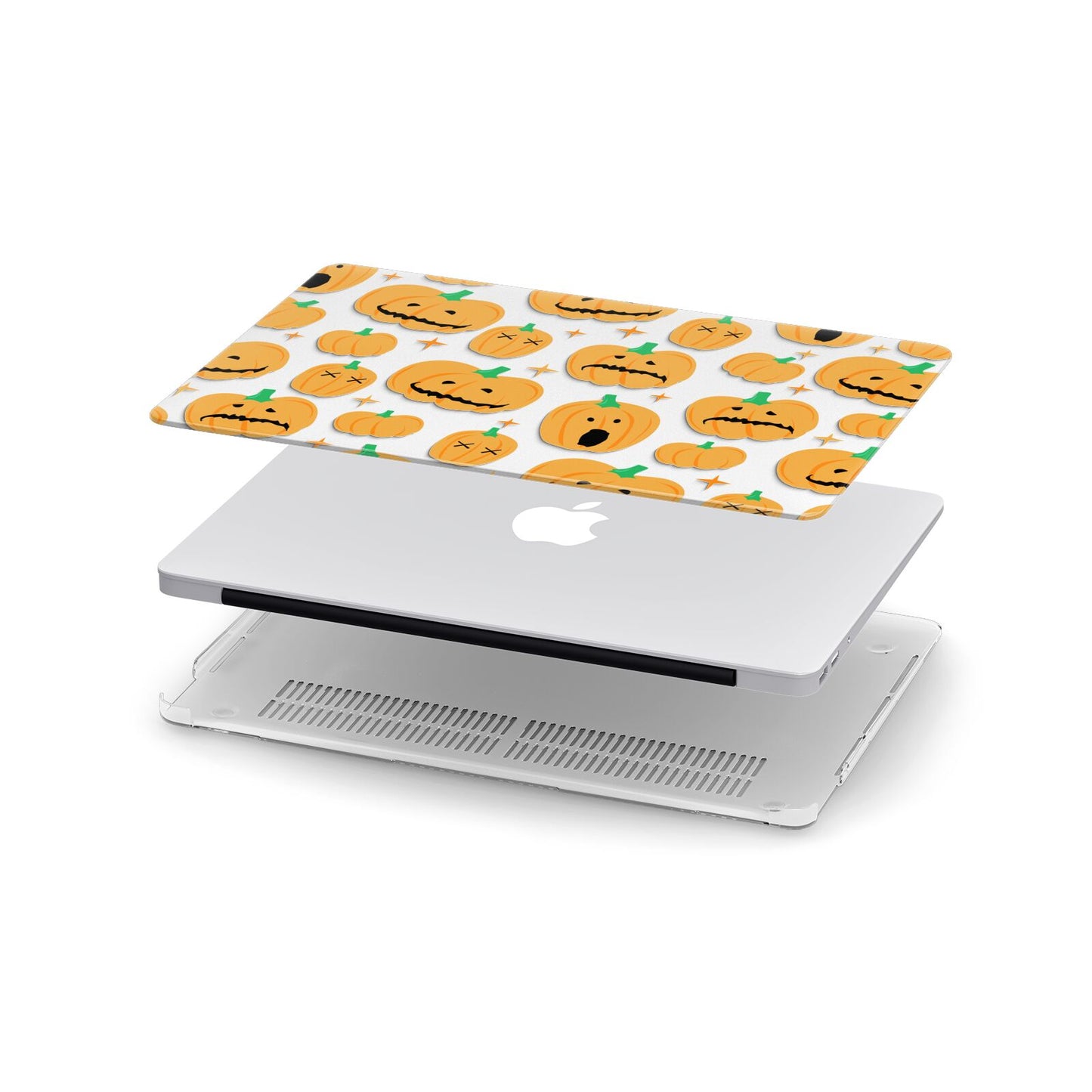 Jack O Lanterns with Transparent Background Apple MacBook Case in Detail