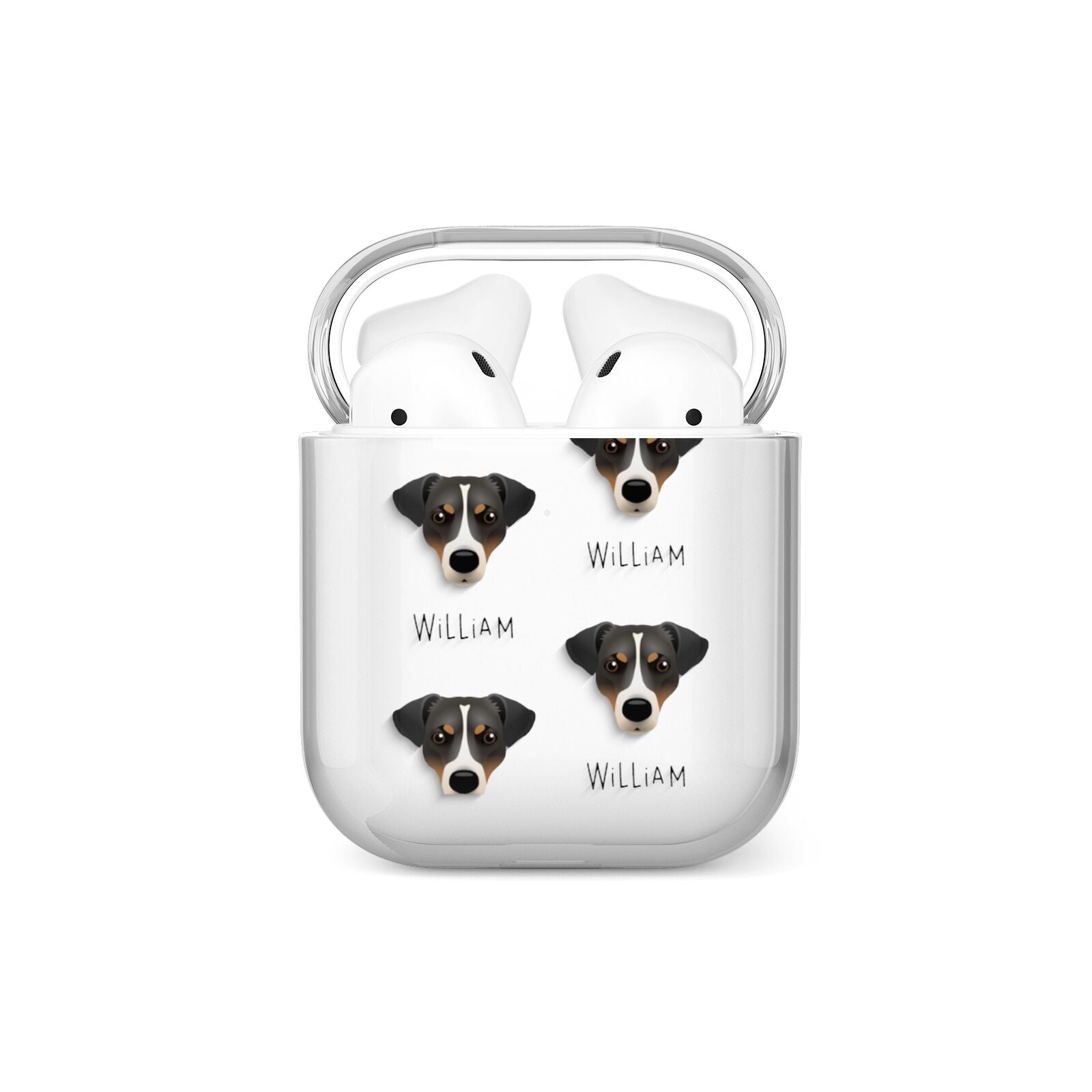 Jack Russell Terrier Icon with Name AirPods Case