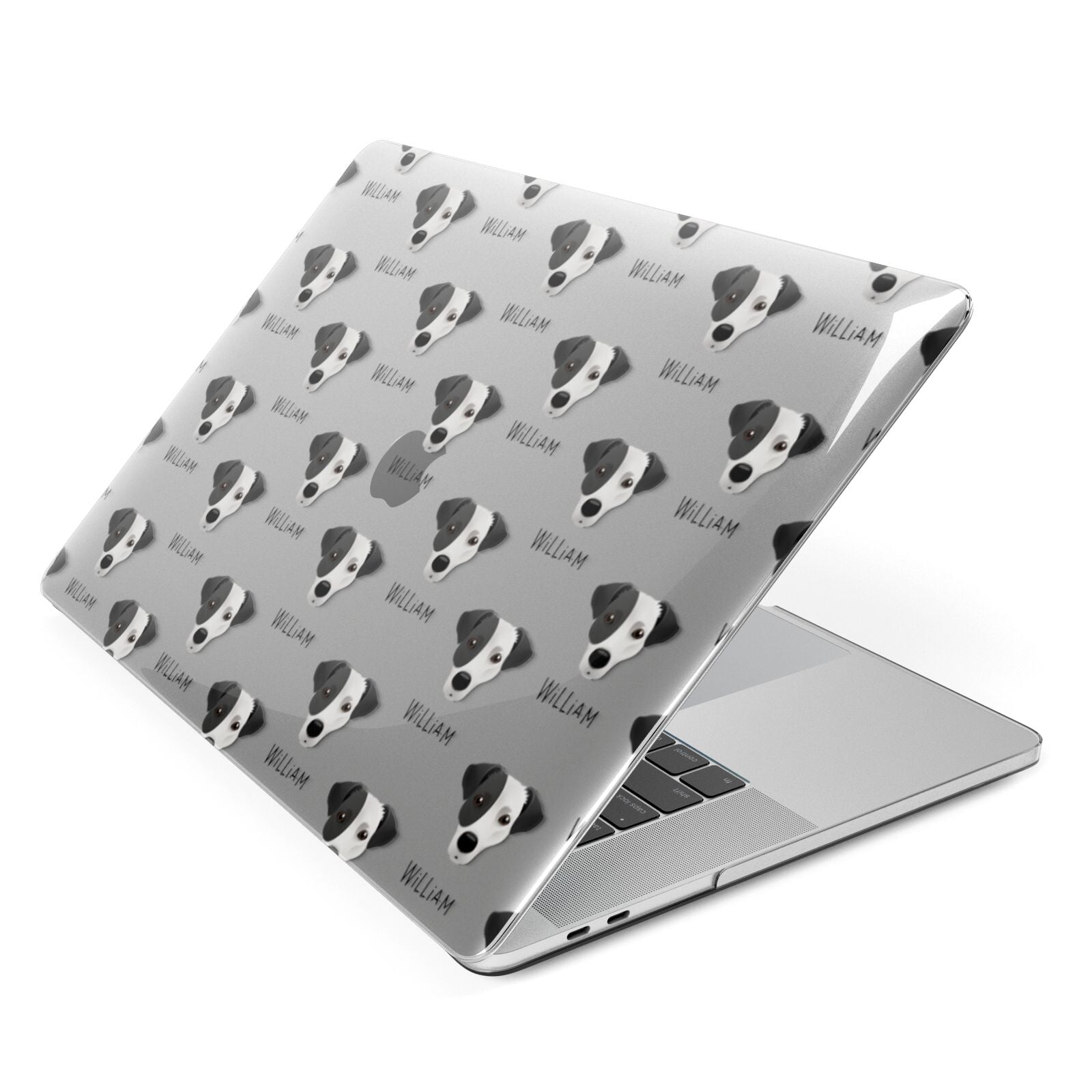 Jack Russell Terrier Icon with Name Apple MacBook Case Side View