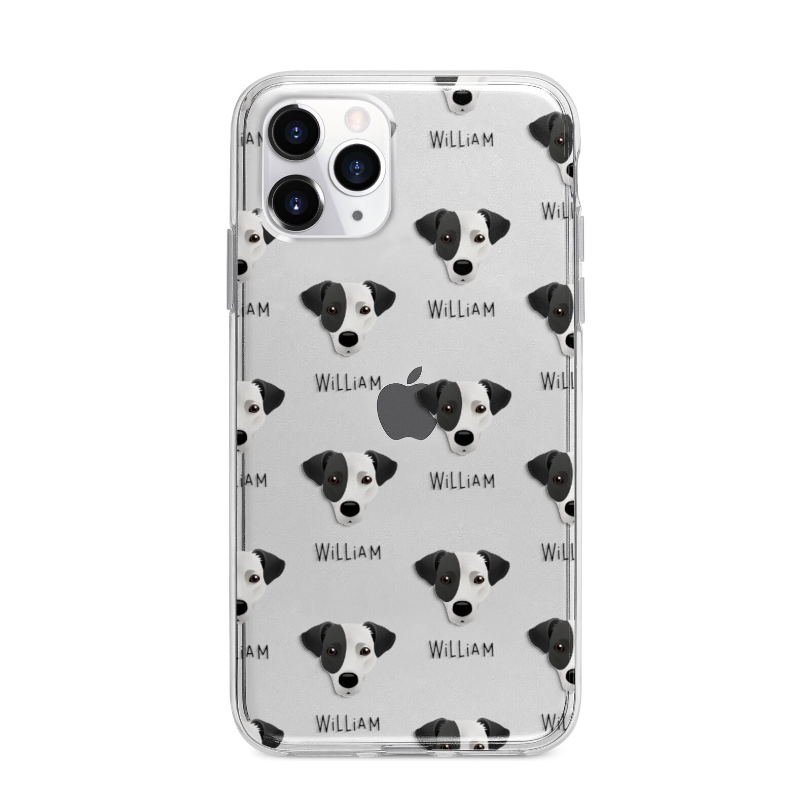 Jack Russell Terrier Icon with Name Apple iPhone 11 Pro Max in Silver with Bumper Case
