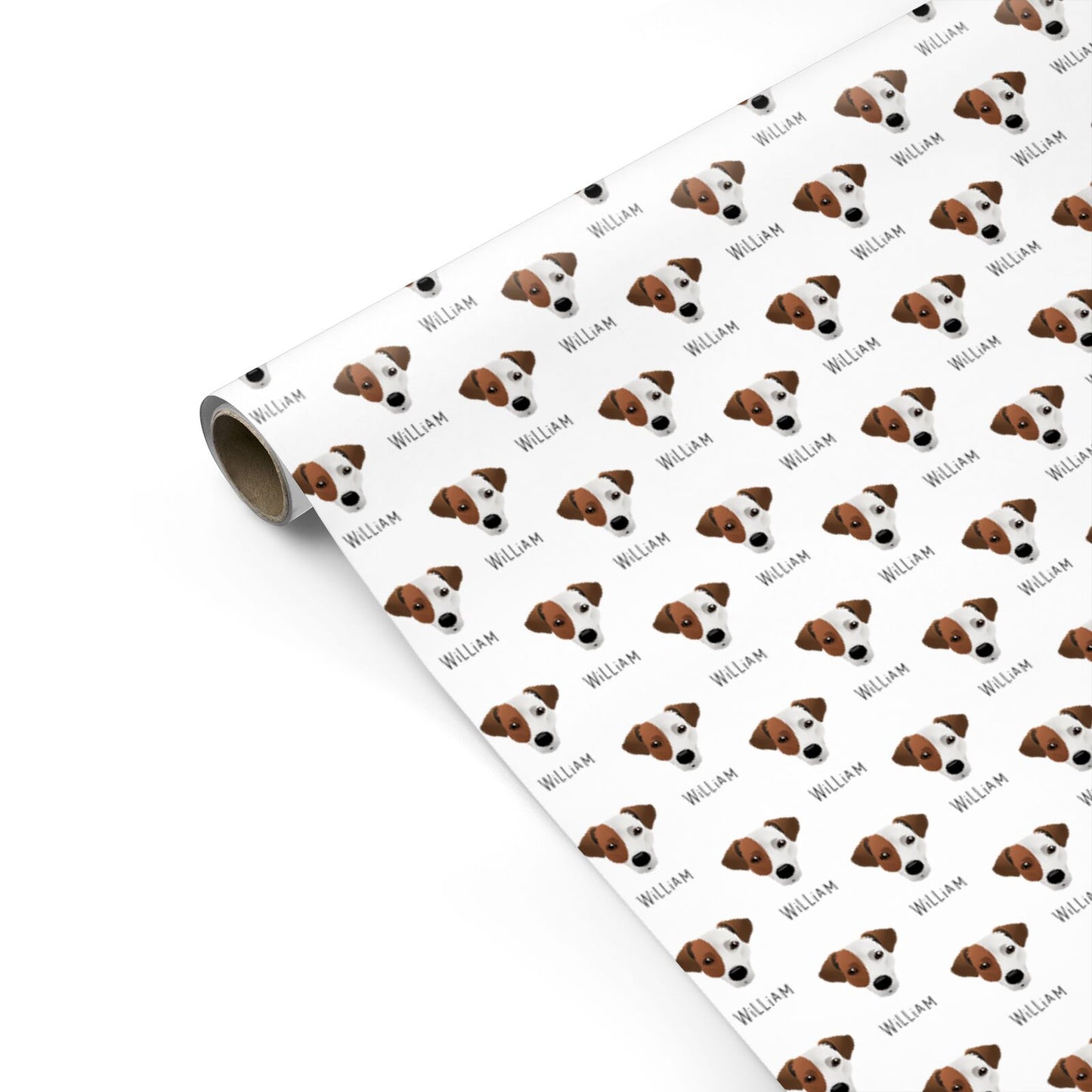 Jack Russell Terrier Icon with Name Personalised Gift Wrap