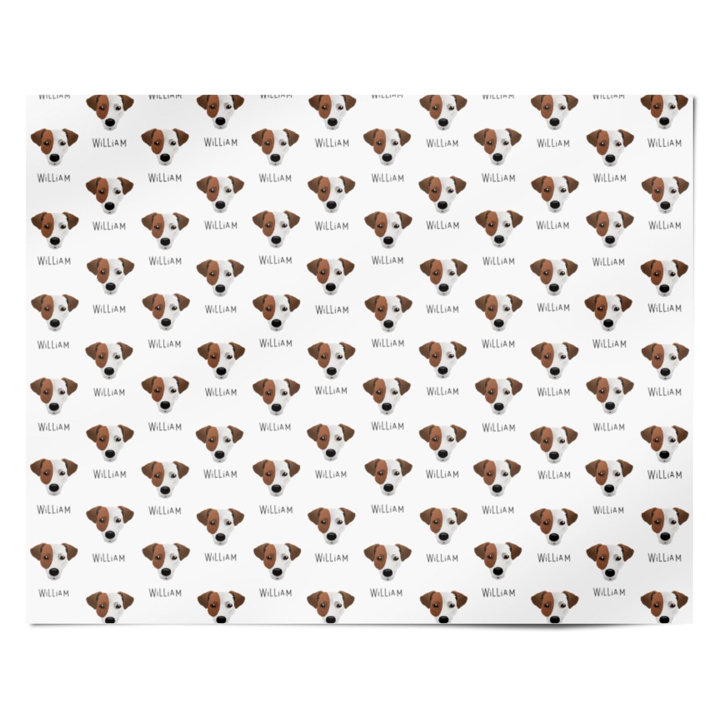 Jack Russell Terrier Icon with Name Personalised Wrapping Paper Alternative