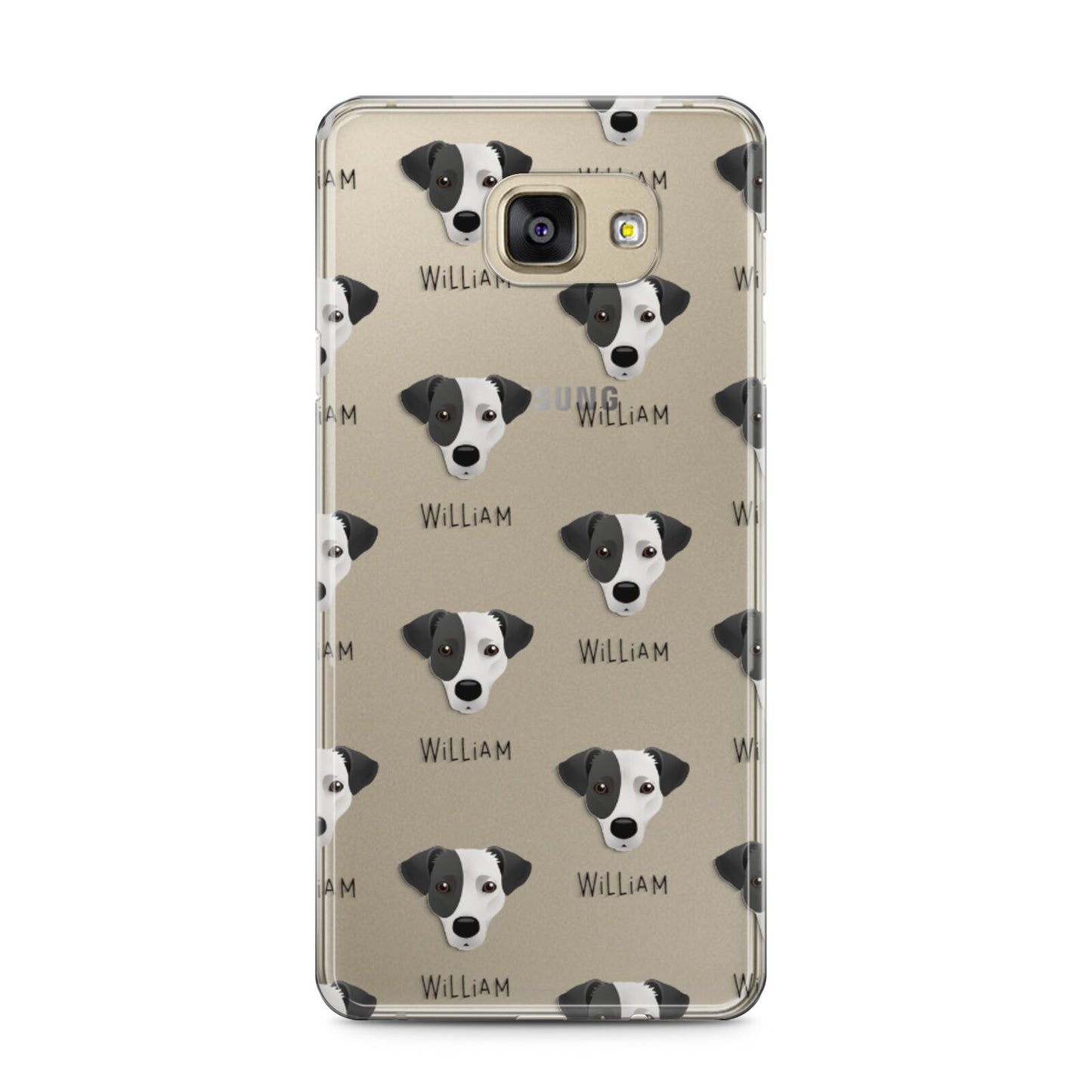 Jack Russell Terrier Icon with Name Samsung Galaxy A5 2016 Case on gold phone