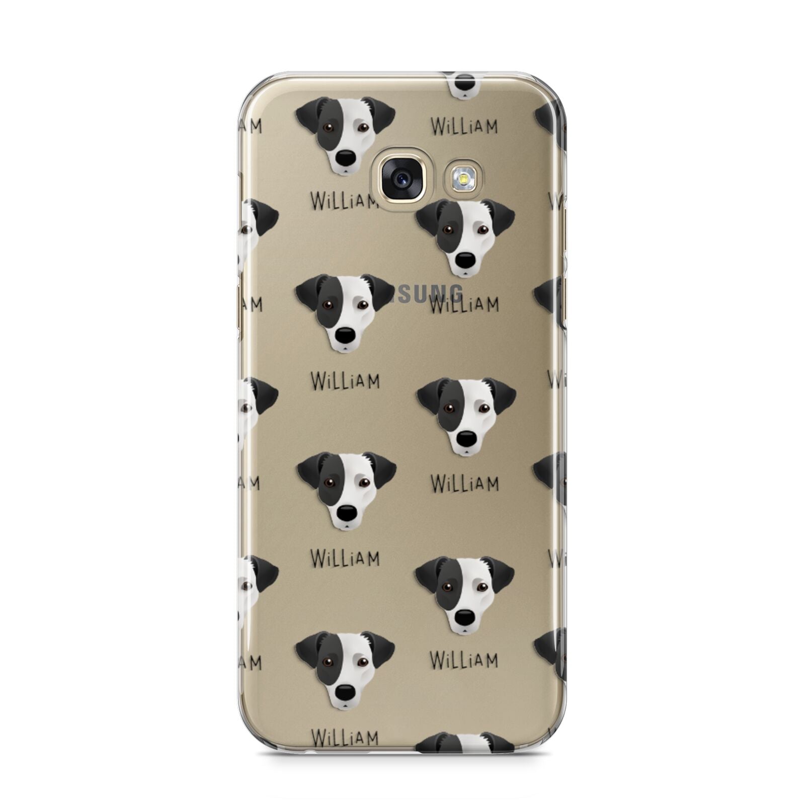 Jack Russell Terrier Icon with Name Samsung Galaxy A5 2017 Case on gold phone