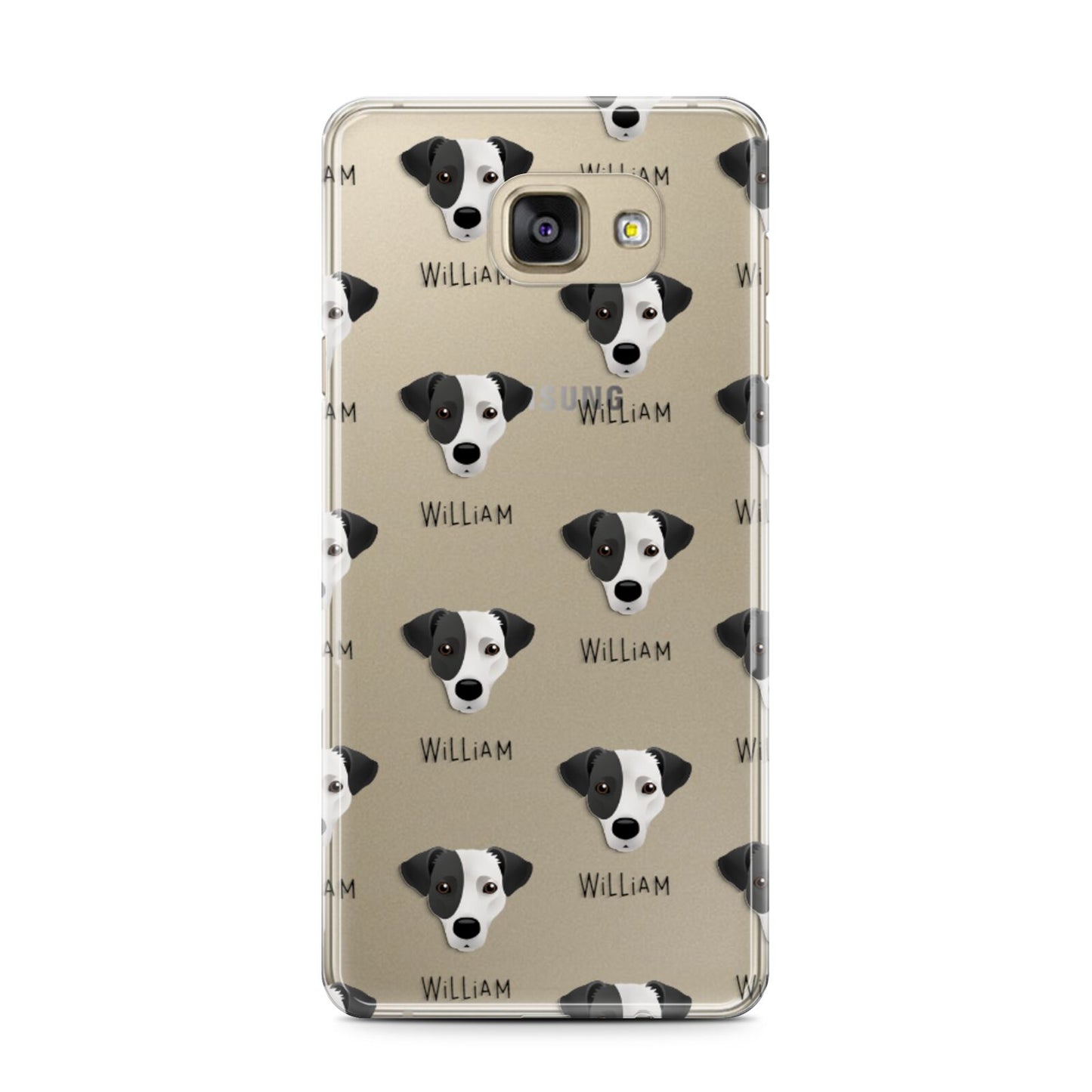 Jack Russell Terrier Icon with Name Samsung Galaxy A7 2016 Case on gold phone