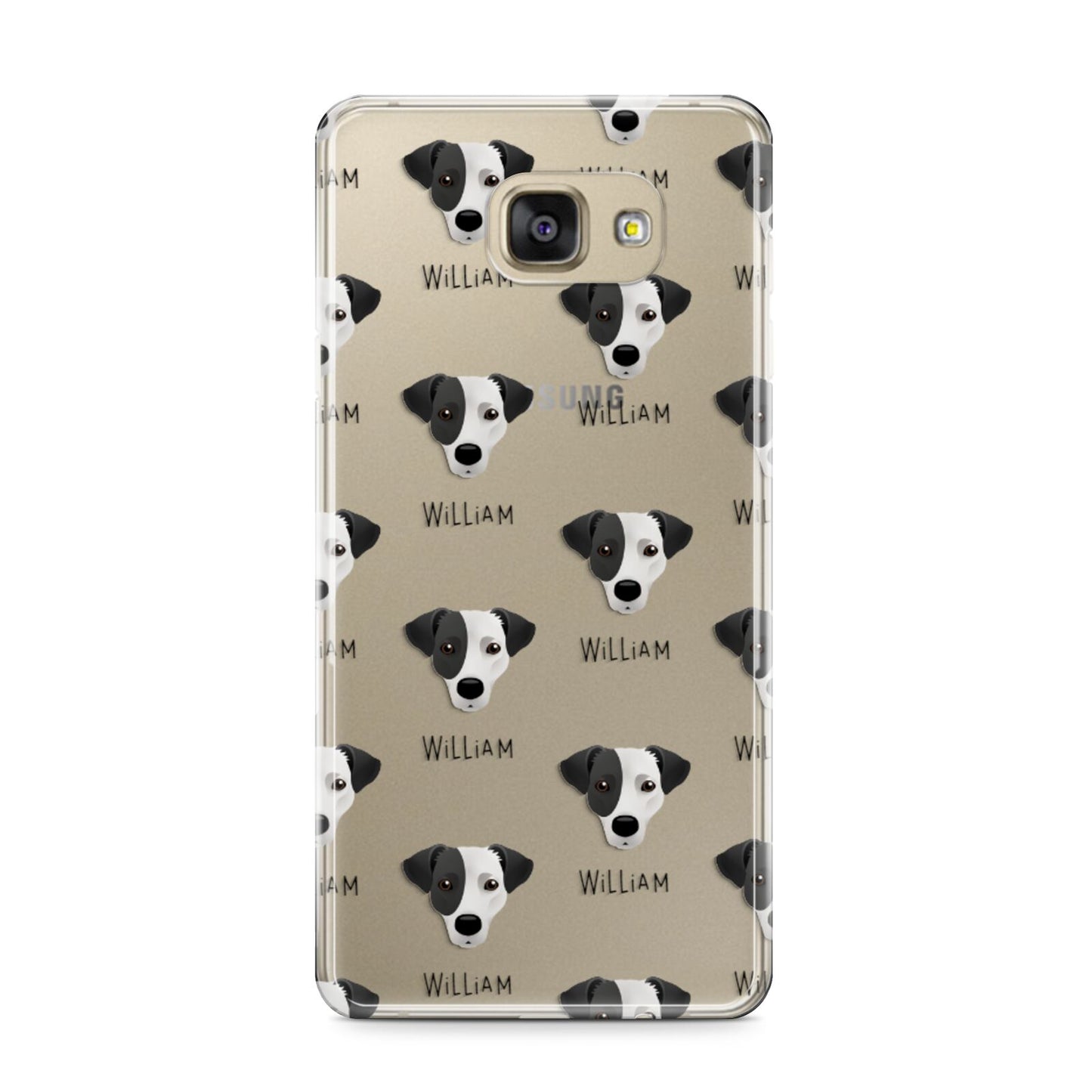 Jack Russell Terrier Icon with Name Samsung Galaxy A9 2016 Case on gold phone