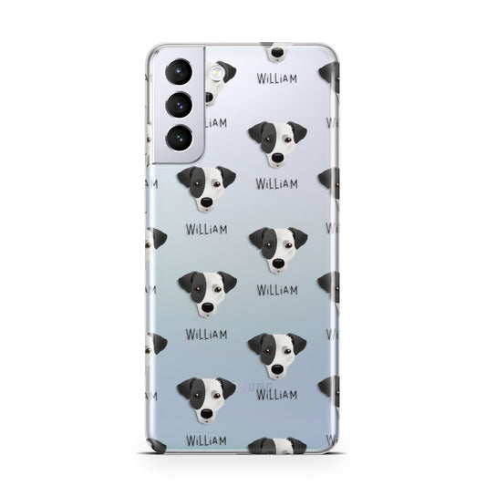 Jack Russell Terrier Icon with Name Samsung S21 Plus Phone Case