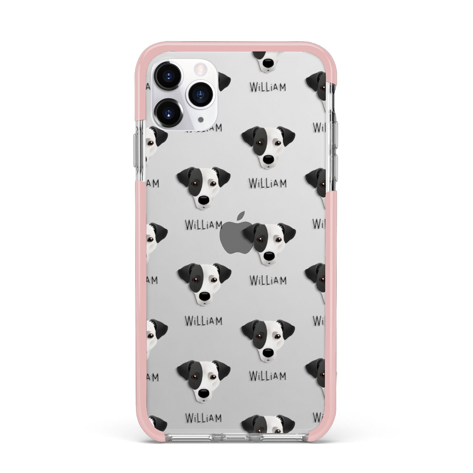 Jack Russell Terrier Icon with Name iPhone 11 Pro Max Impact Pink Edge Case