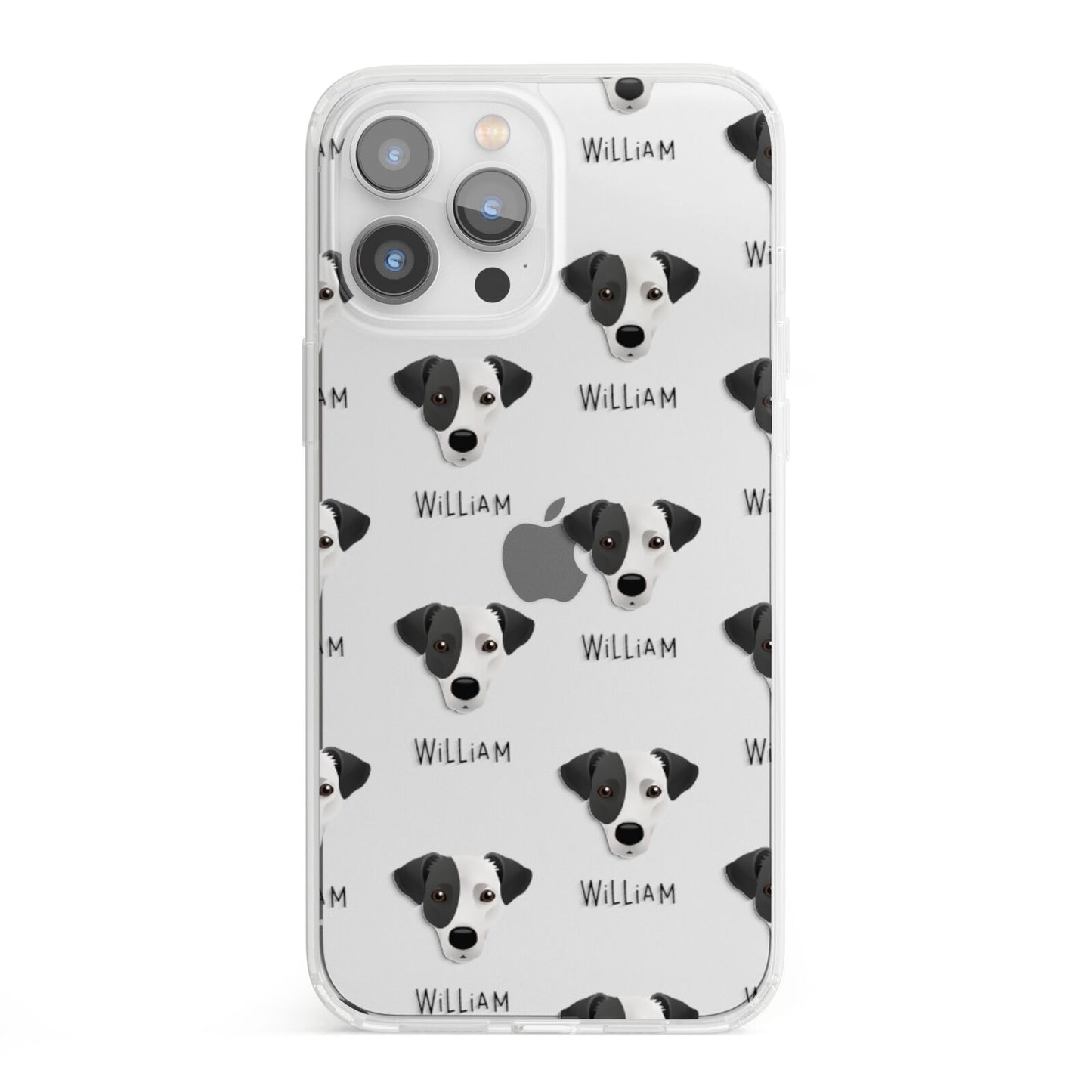 Jack Russell Terrier Icon with Name iPhone 13 Pro Max Clear Bumper Case