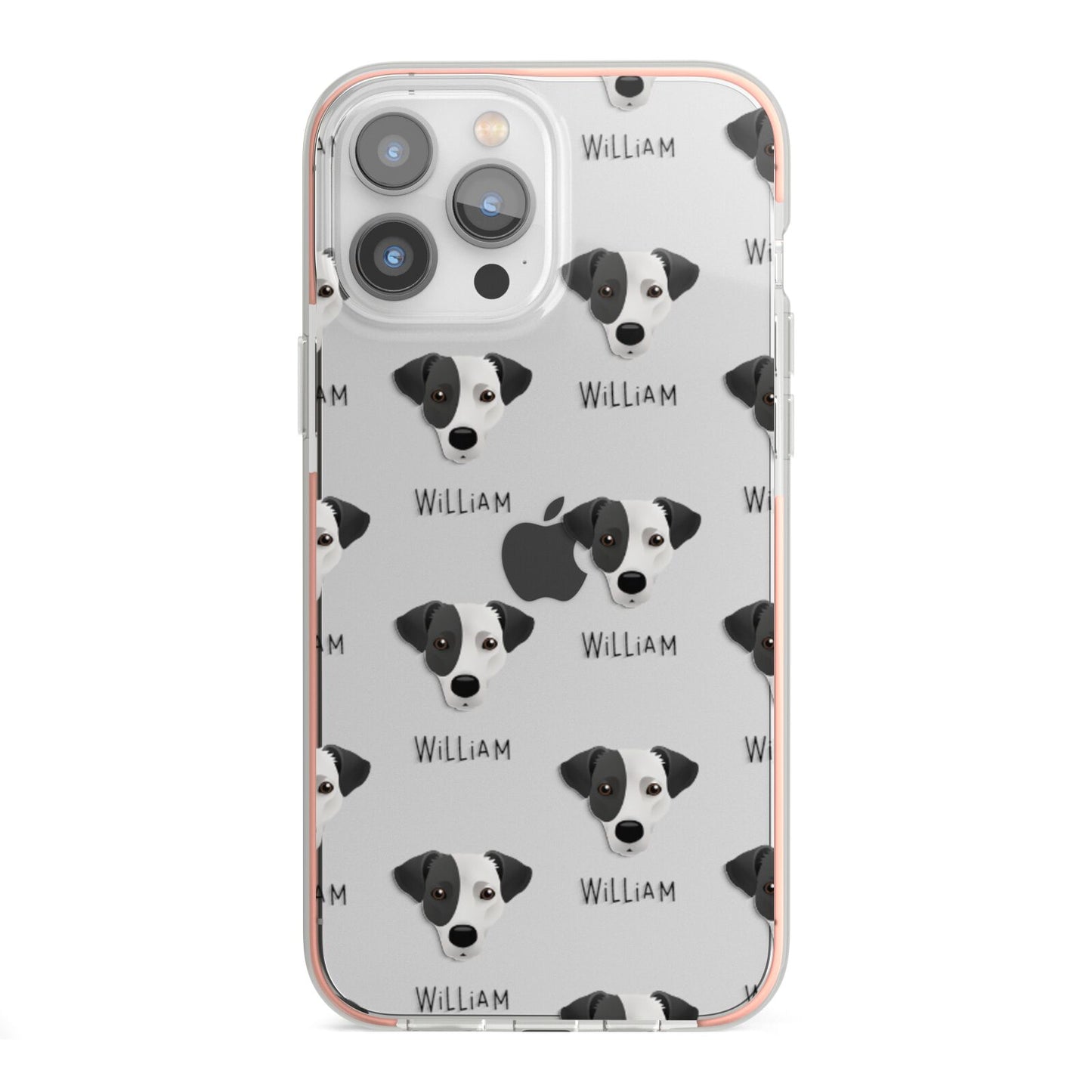 Jack Russell Terrier Icon with Name iPhone 13 Pro Max TPU Impact Case with Pink Edges