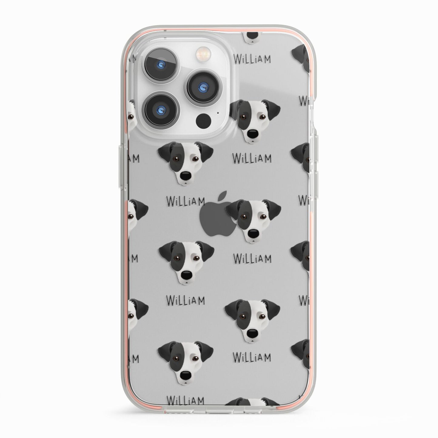 Jack Russell Terrier Icon with Name iPhone 13 Pro TPU Impact Case with Pink Edges