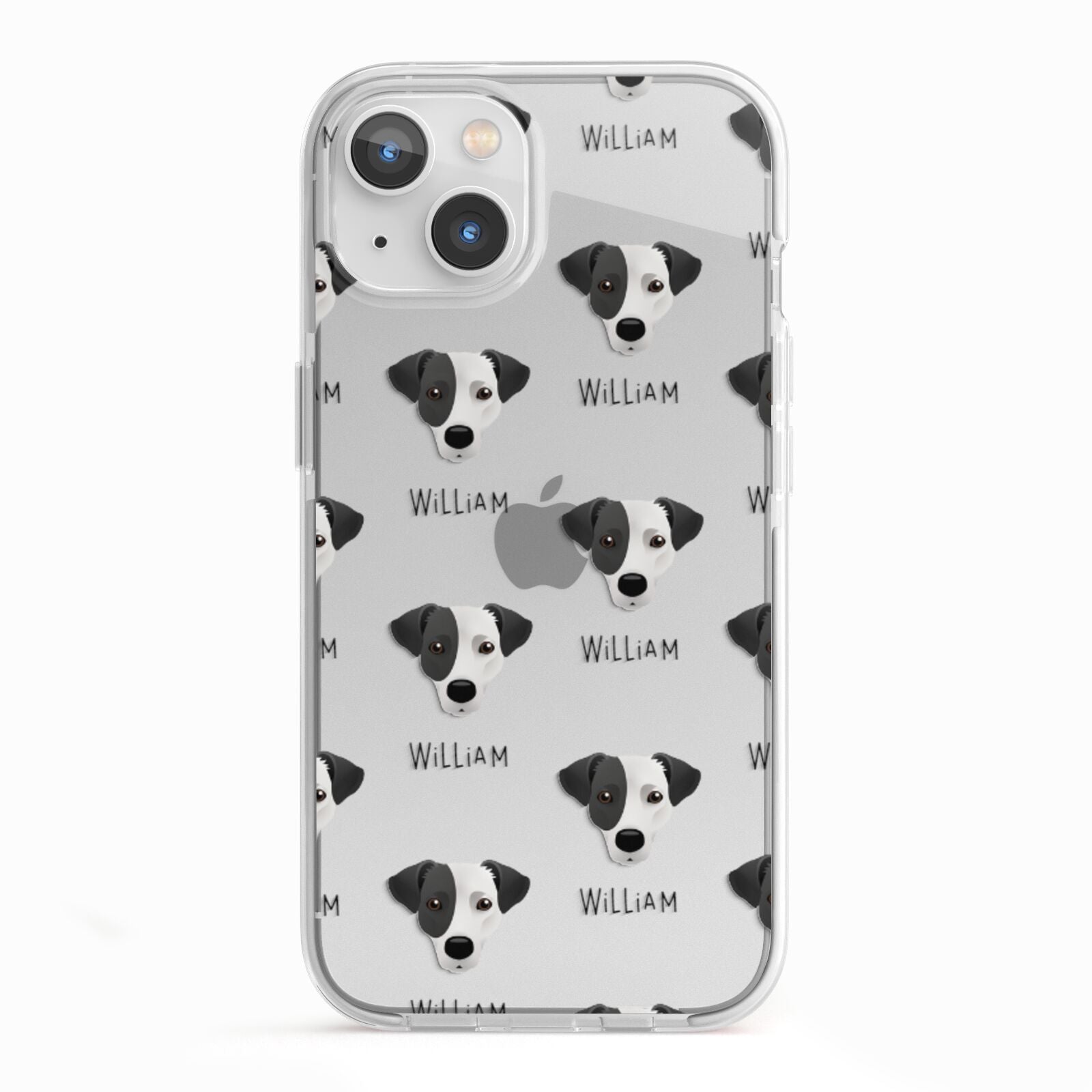 Jack Russell Terrier Icon with Name iPhone 13 TPU Impact Case with White Edges