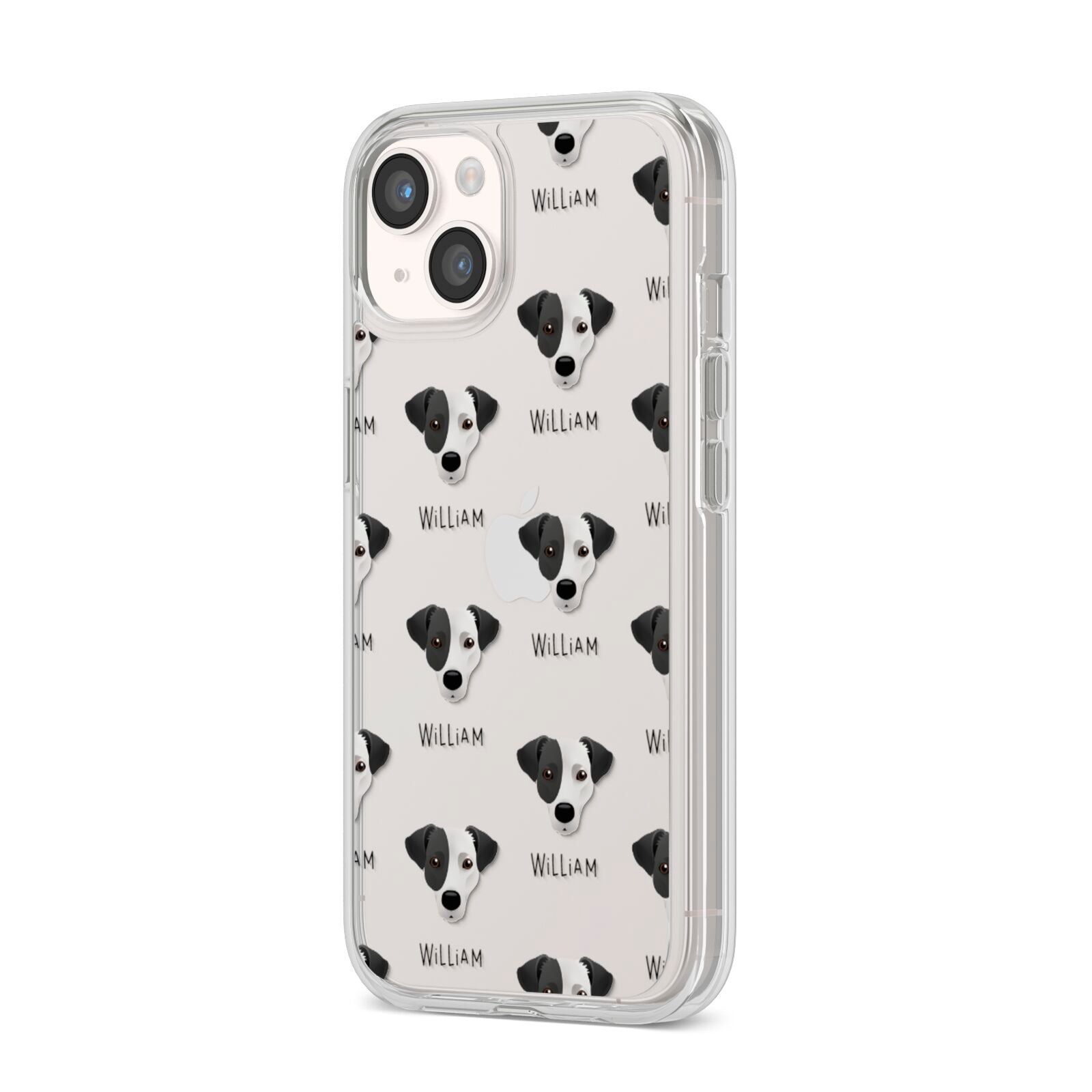 Jack Russell Terrier Icon with Name iPhone 14 Clear Tough Case Starlight Angled Image