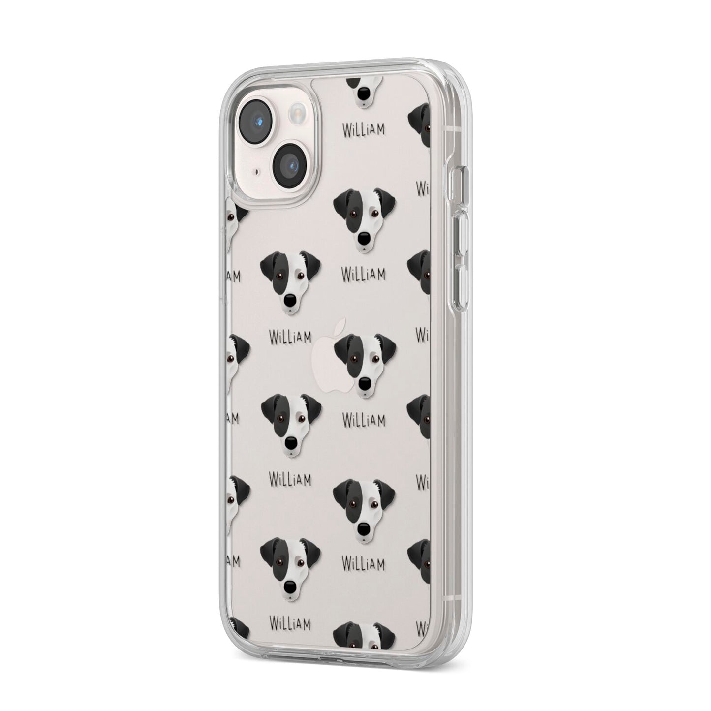 Jack Russell Terrier Icon with Name iPhone 14 Plus Clear Tough Case Starlight Angled Image