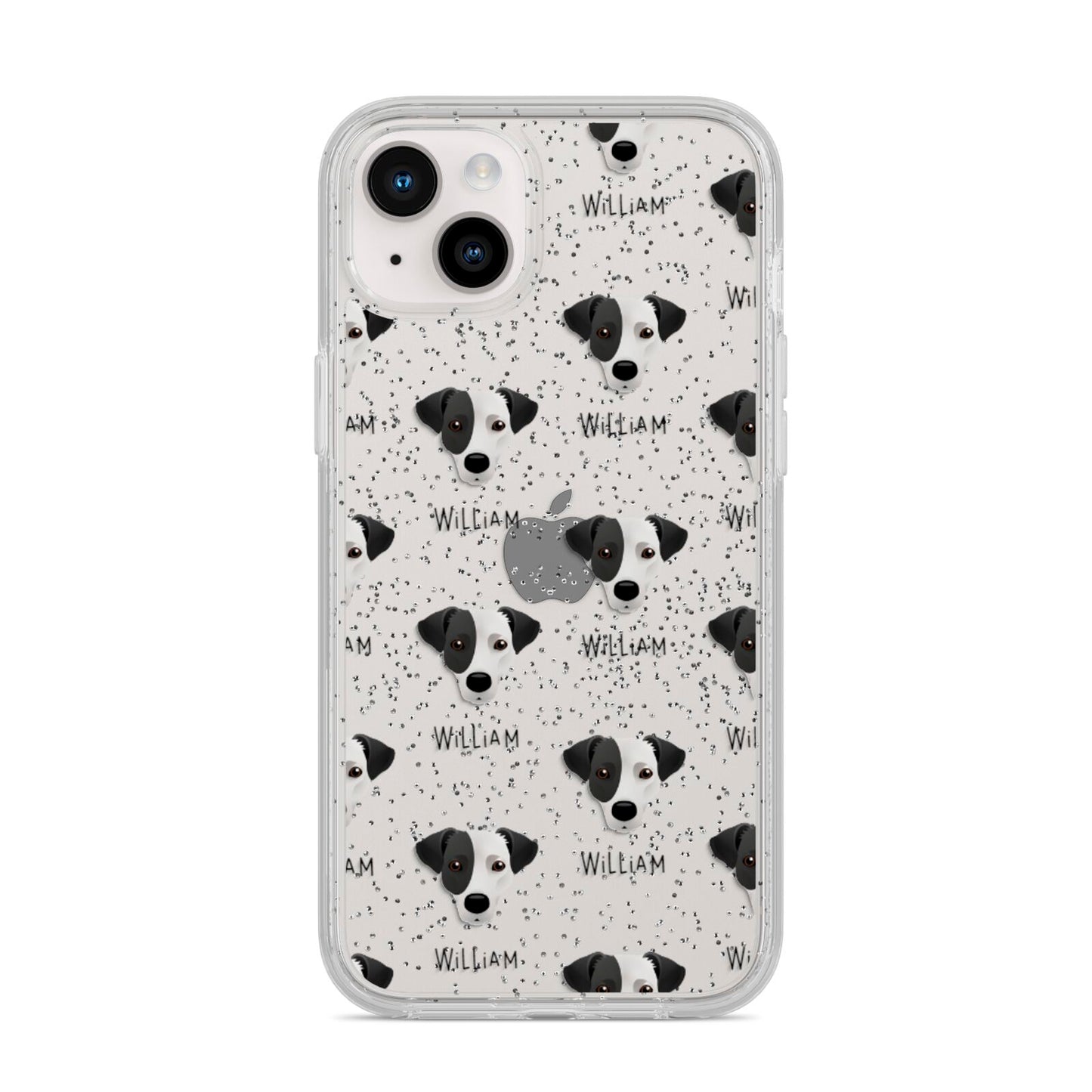 Jack Russell Terrier Icon with Name iPhone 14 Plus Glitter Tough Case Starlight