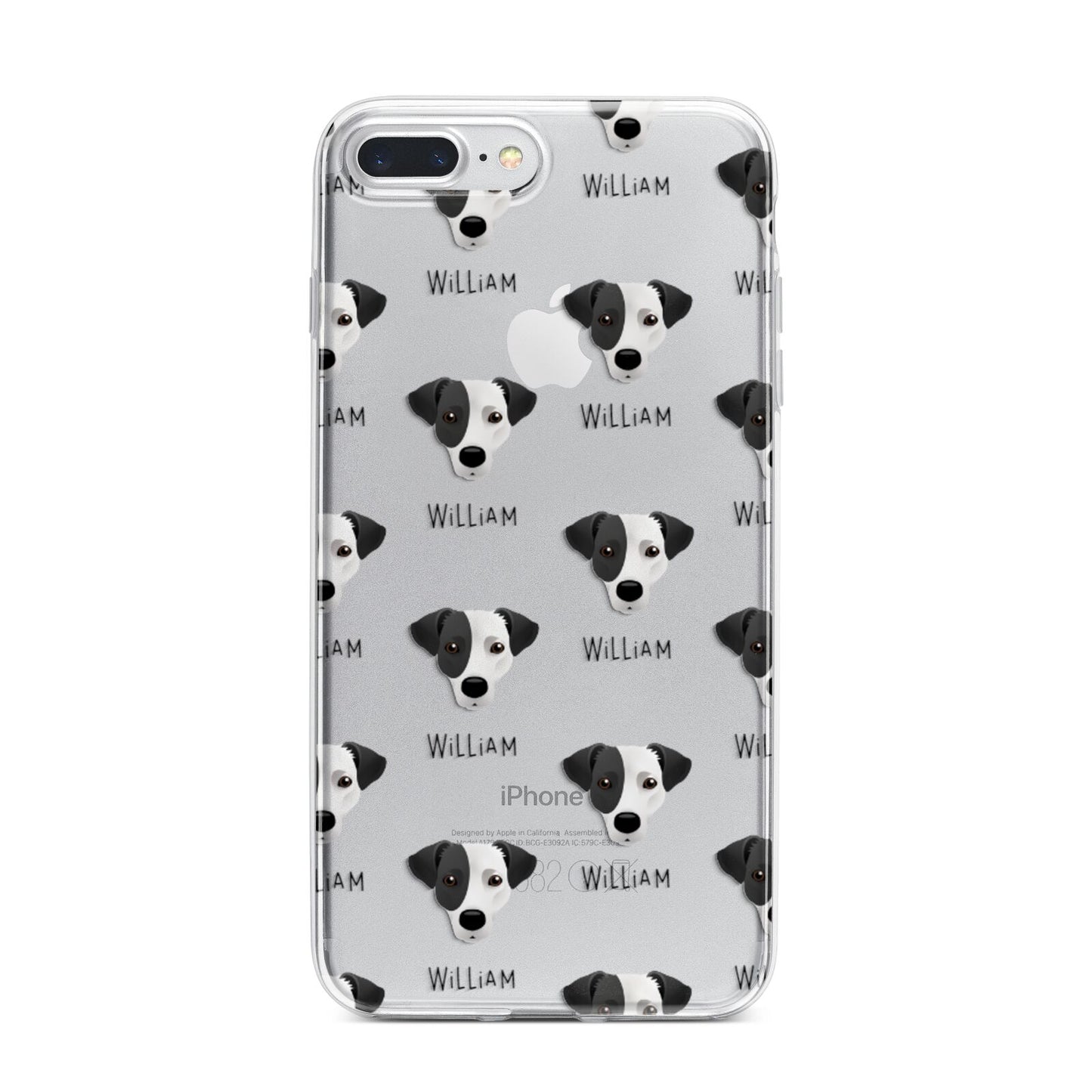 Jack Russell Terrier Icon with Name iPhone 7 Plus Bumper Case on Silver iPhone