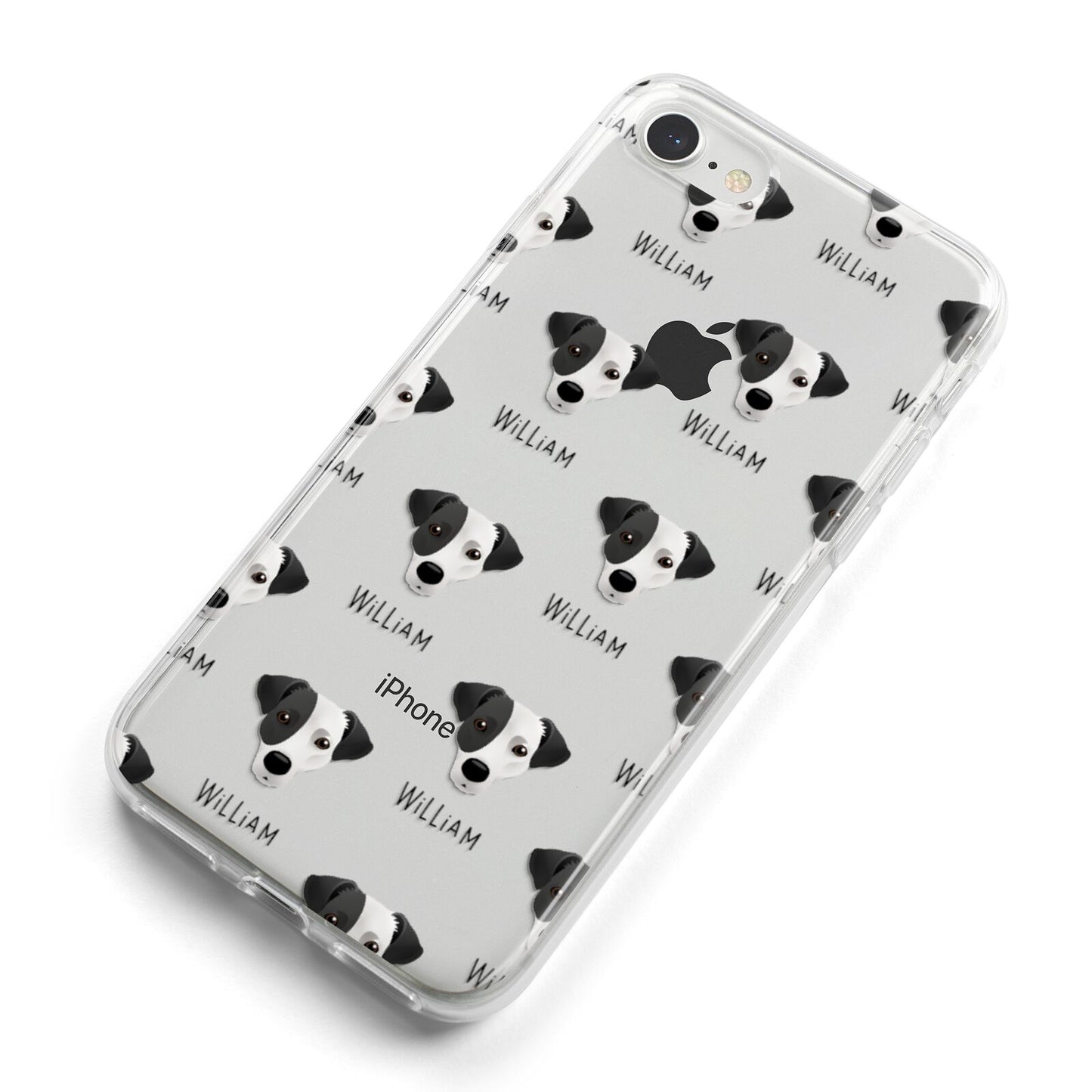 Jack Russell Terrier Icon with Name iPhone 8 Bumper Case on Silver iPhone Alternative Image